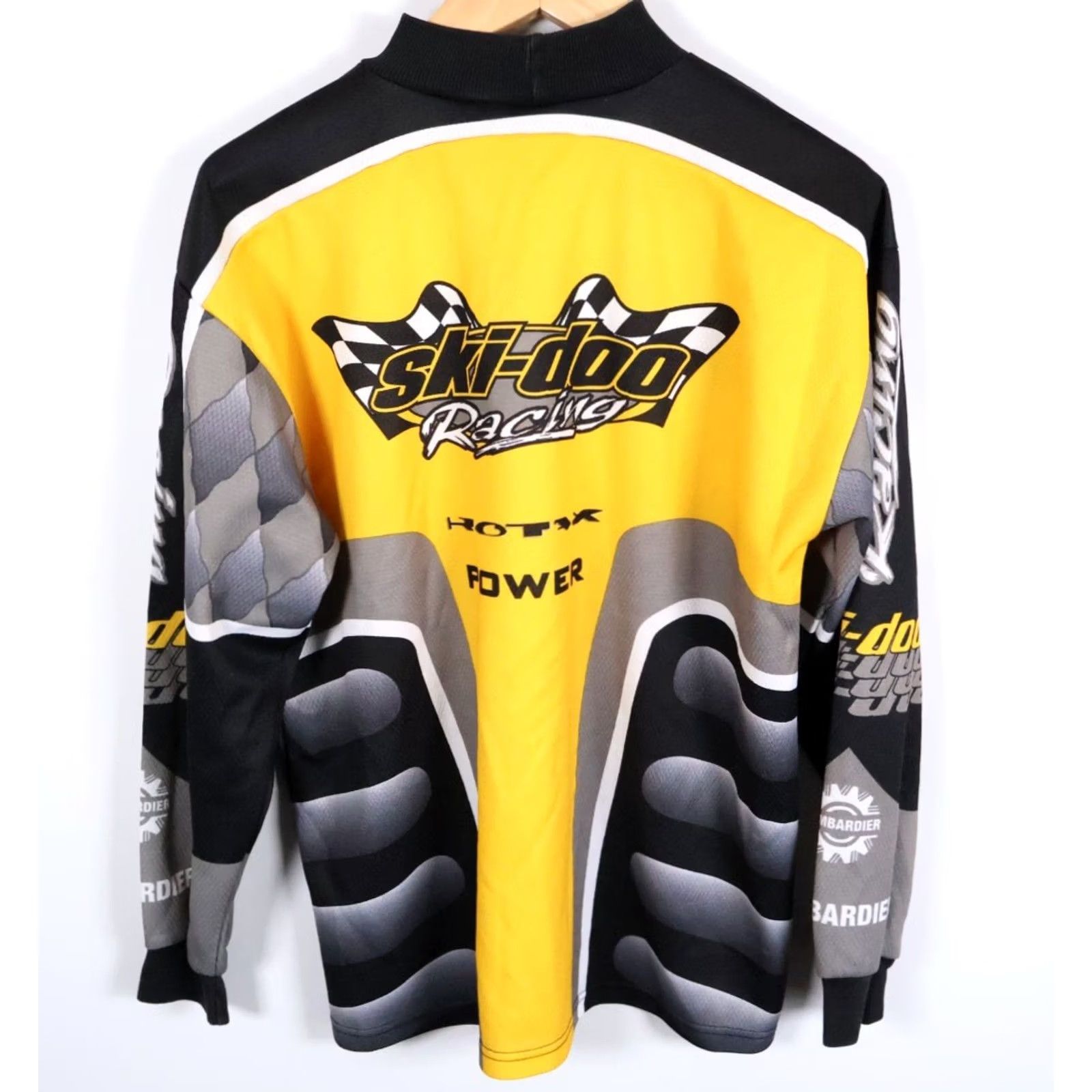 Vintage VTG Ski-Doo Racing Jersey Men Large Yellow Black Long Sleeve Rotax Power Shirt Size US L / EU 52-54 / 3 - 2 Thumbnail