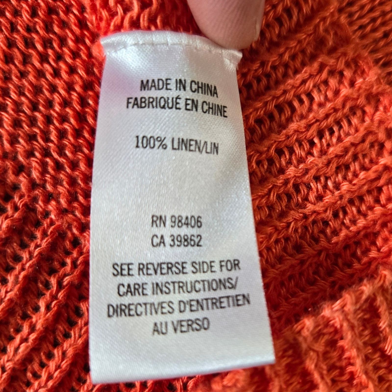 Theory Theory Coral Linen Open Knit Blouse Size Small Size S / US 4 / IT 40 - 6 Thumbnail