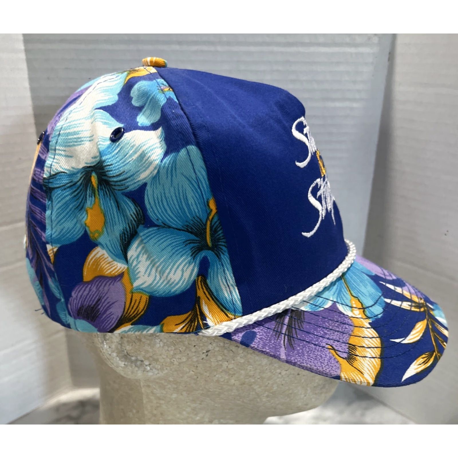 Vintage VINTAGE Stars & Stripes Hat Yatch Racing Team Snapback Hawaii Floral Rope American Cup One Size Mens Size ONE SIZE - 4 Thumbnail