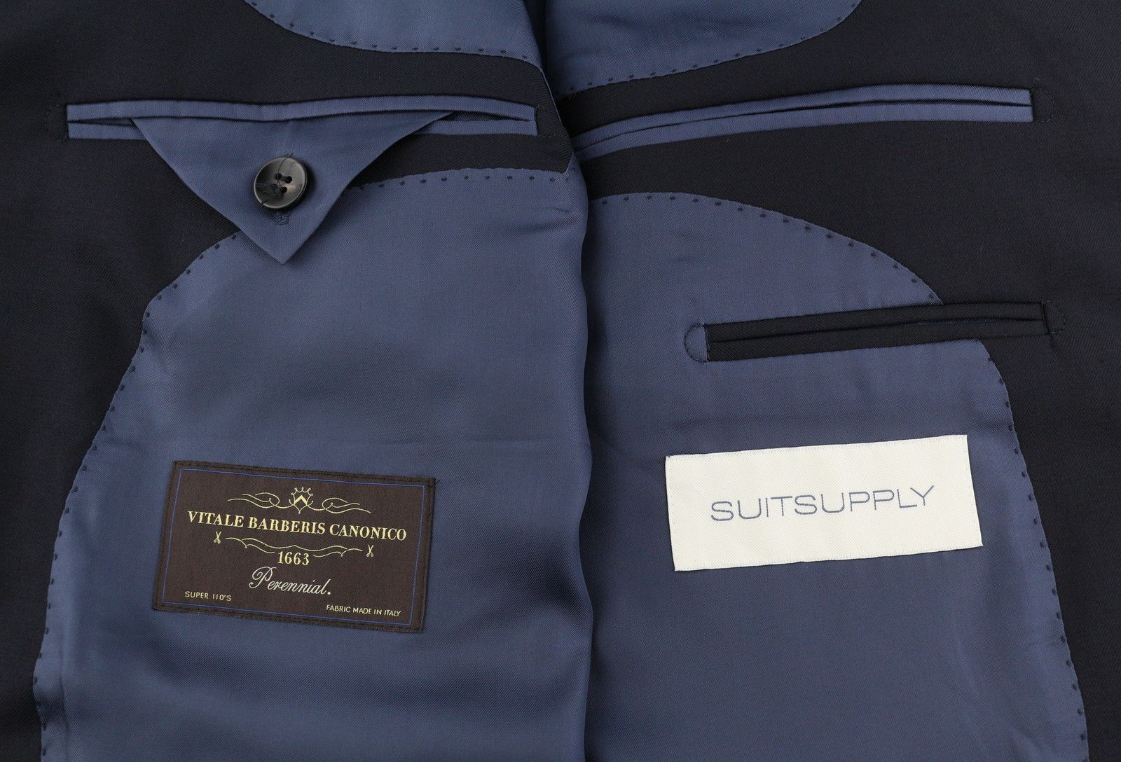 Suitsupply LA SPALLA UK50S Blue Wool 3 Piece Suit 86360 Size 50S - 6 Thumbnail