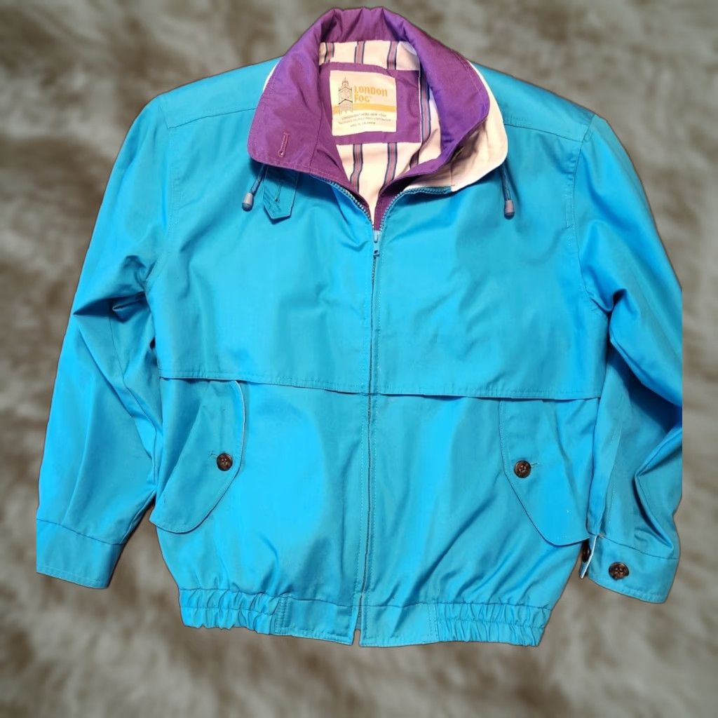 London Fog VINTAGE London Fog Jacket Womens S Teal Purple Basic Jacket Womens Size S Purple London 80s 90s Size S / US 4 / IT 40 - 1 Thumbnail