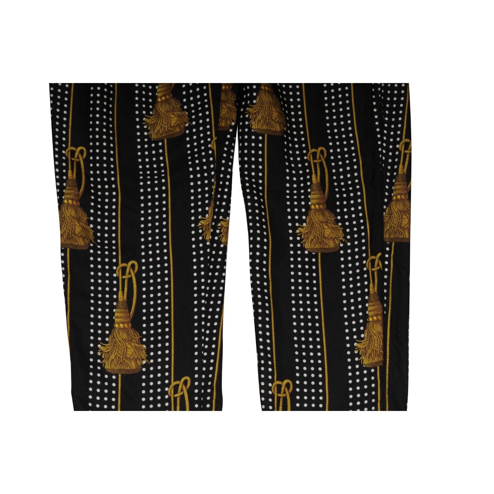 Dolce & Gabbana Tassel Polka Dot Silk Pants Black Size US 34 / EU 50 - 4 Thumbnail