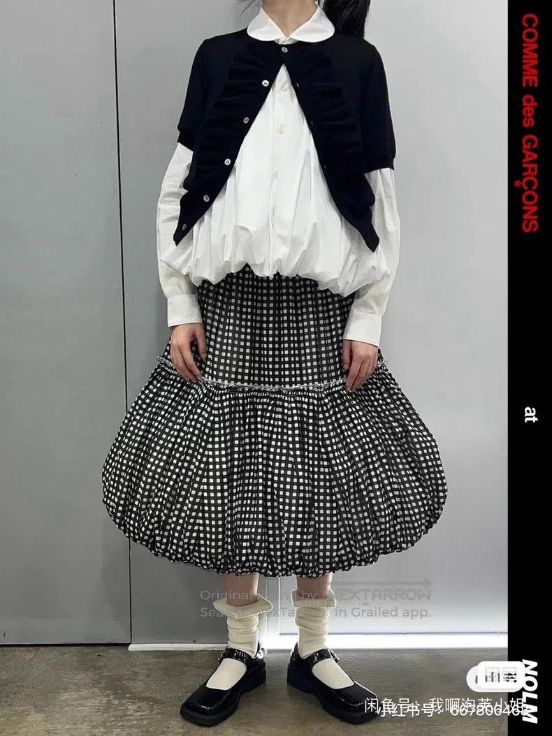 Other Comme Des Garcons size S Plaid cloud balloon puffy half sk Size 22" - 1 Thumbnail