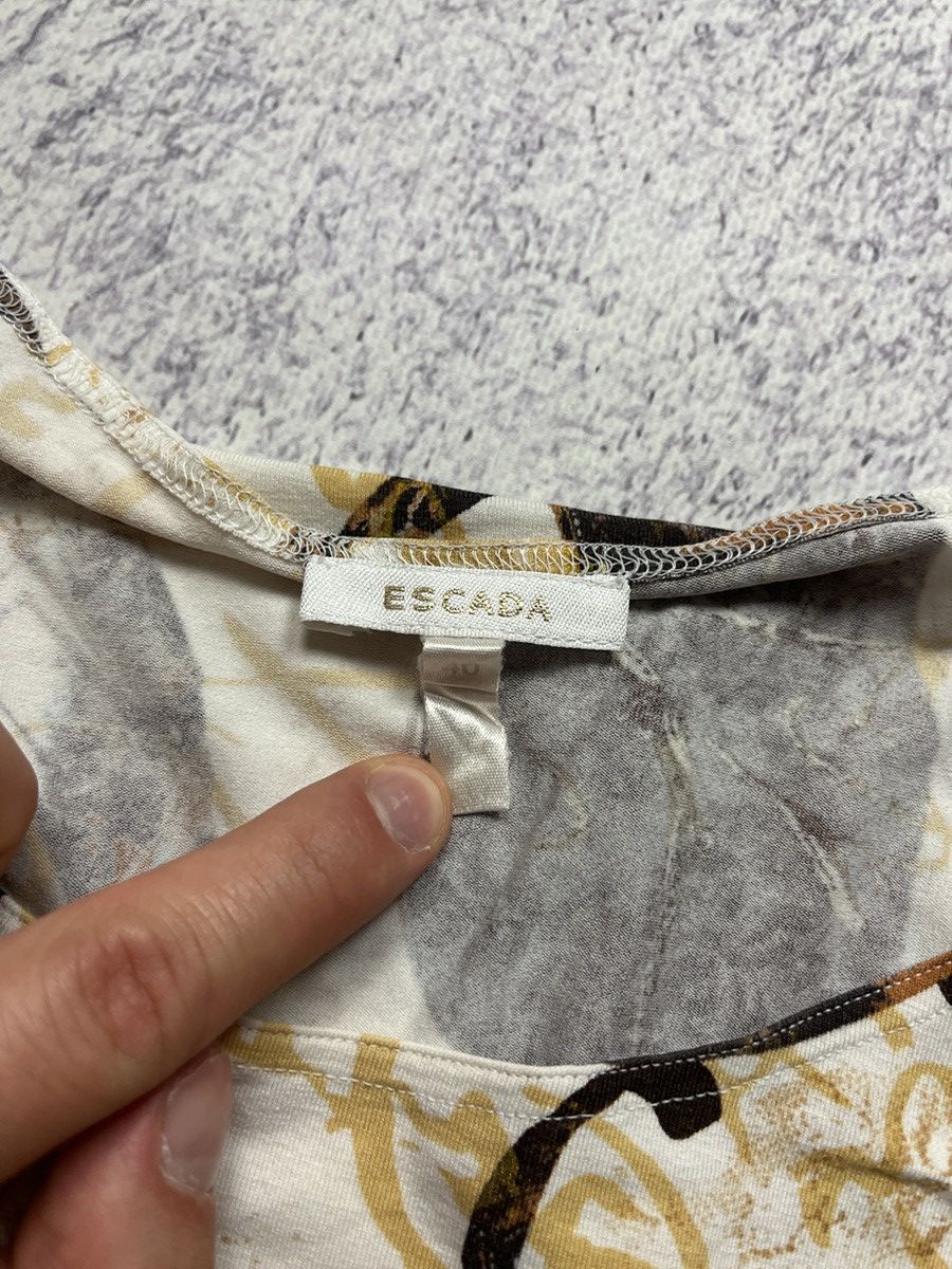 Designer × Escada Escada Beige Jersey Saddle Print Long Sleeves Top M Size S / US 4 / IT 40 - 6 Thumbnail