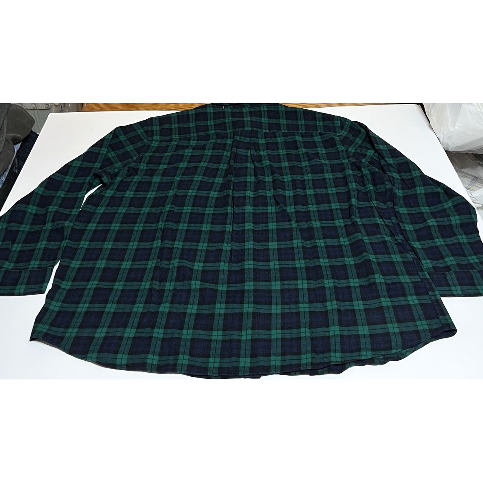 Vintage St. John's Bay Shirt Mens 4XLT Flannel Button-Up Green Plaid Big & Tall Classic Fit Easy Care Pockets Size US XXL / EU 58 / 5 - 3 Thumbnail