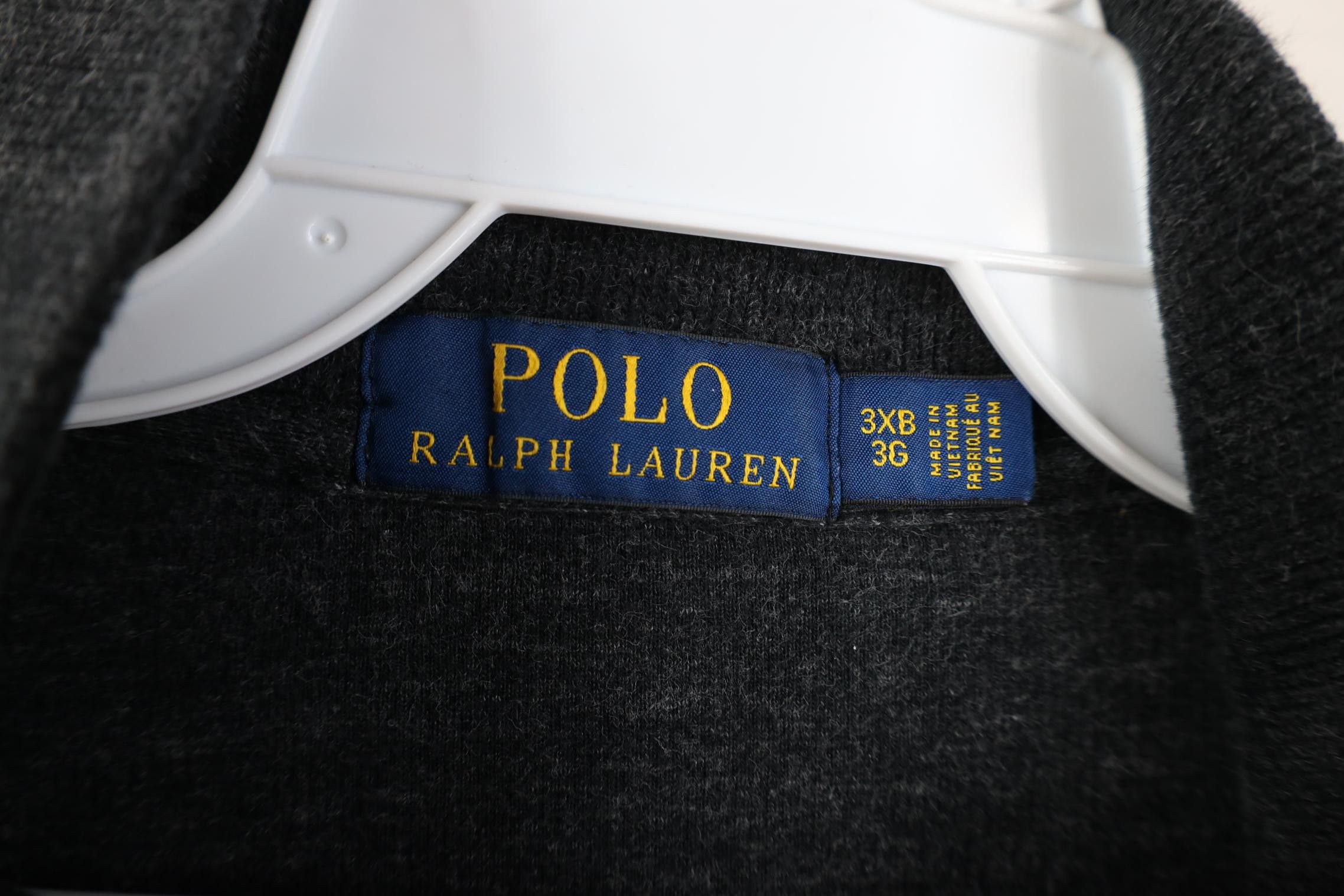 Polo Ralph Lauren Vintage Ralph Lauren Ribbed Knit 1/4 Zip Sweater Dark Gray Size US XXL / EU 58 / 5 - 7 Thumbnail