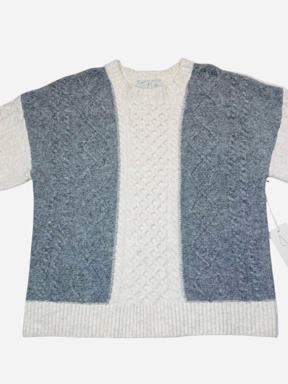 Joie NWT New Joie Wool Blend Cable Knit Colorblock Crewneck Swea Size S / US 4 / IT 40 - 3 Thumbnail