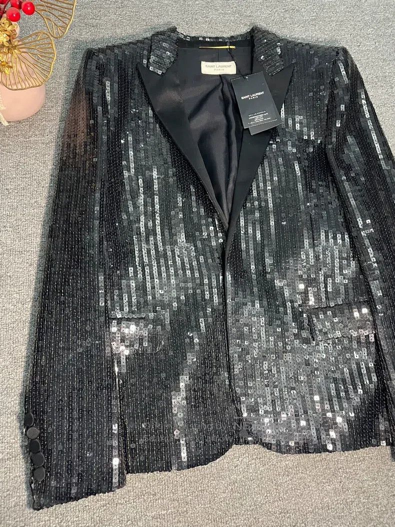 Saint Laurent Paris Saint Laurent Paris Black Scale Pattern Suit Size XS / US 0-2 / IT 36-38 - 7 Thumbnail