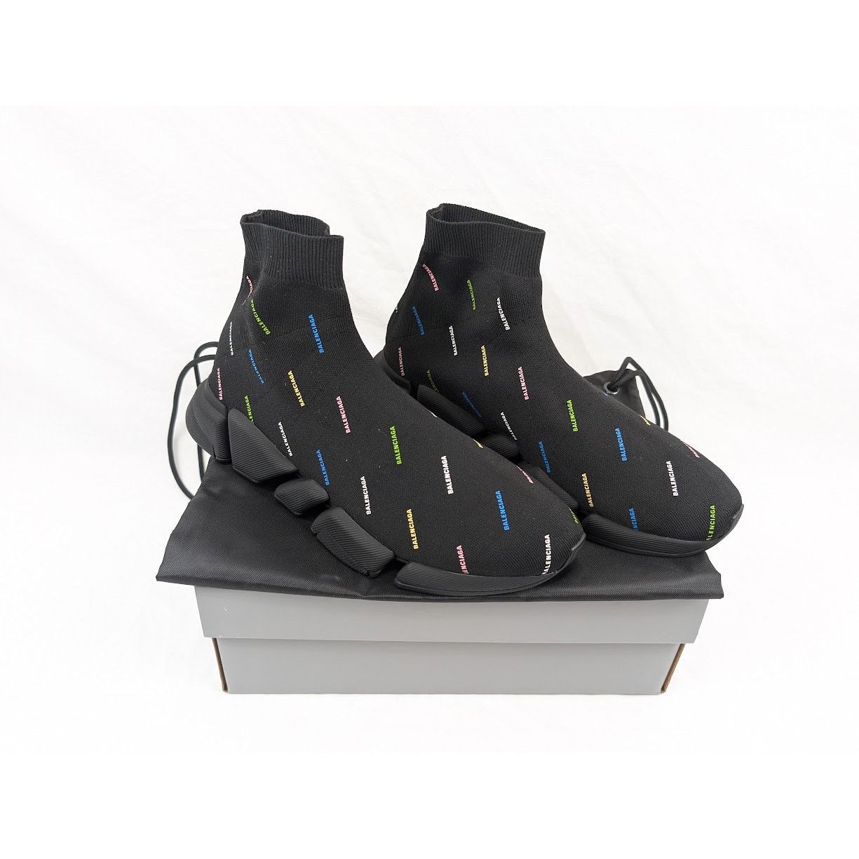 Balenciaga o1rshd1 Q:4/ Recycled Speed 2.0 Low-Top Sneakers Black Size US 12 / EU 45 - 22 Thumbnail