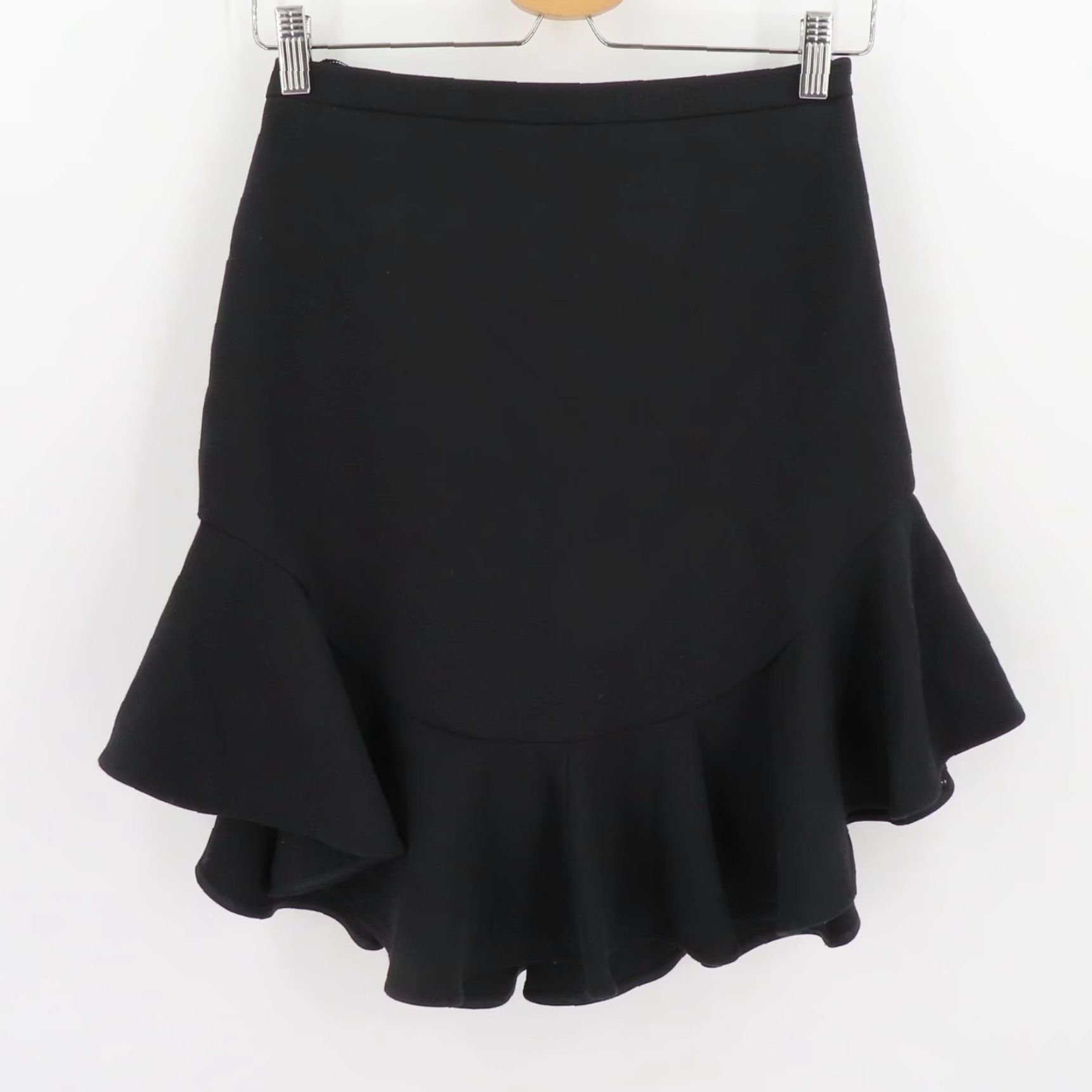 Vintage Leifsdottir Skirt Womens 2 Black Ruffle Hem Lined Short Casual NEW Flared Peasant Style B2S24-1 Size 26" / US 2 / IT 38 - 7 Thumbnail