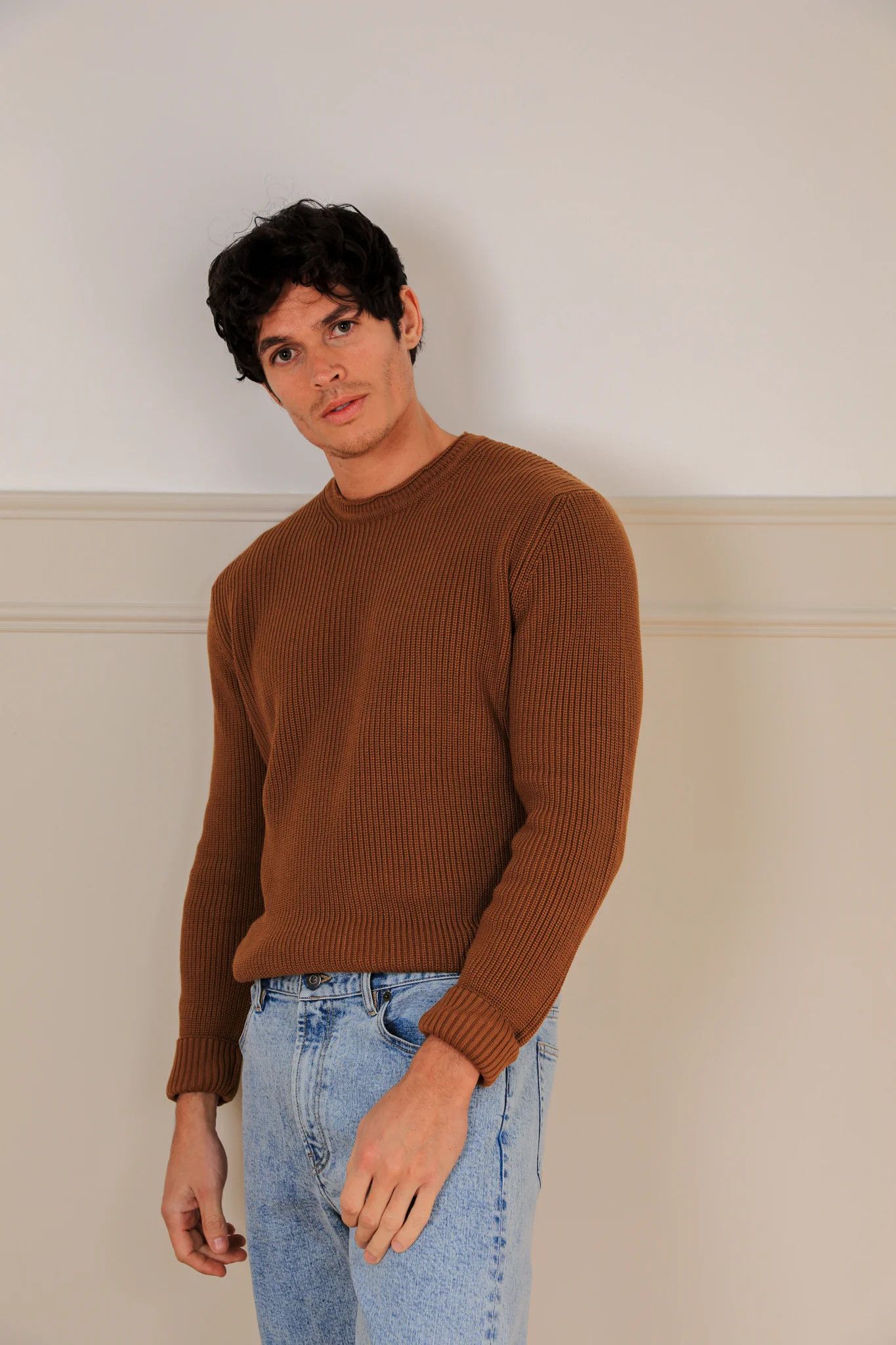 Christian Kimber Italian Winton Cotton Knit - Ochre Size US L / EU 52-54 / 3 - 1 Thumbnail
