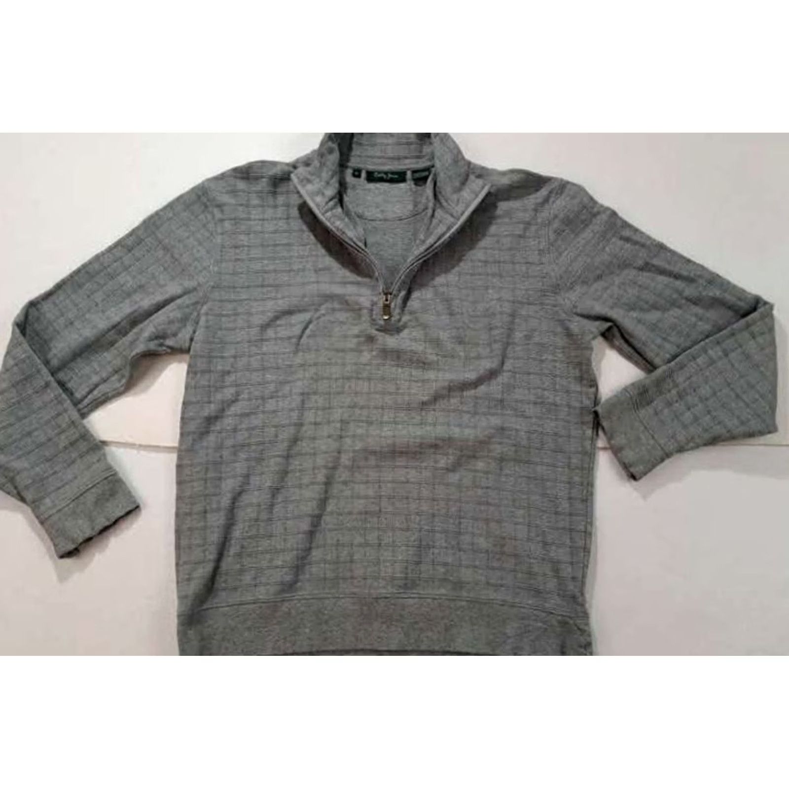 Vintage Vintage Bobby Jones Golf!4 Zip Squares Knit Pima Cotton Sweater M Gray Size US M / EU 48-50 / 2 - 3 Thumbnail