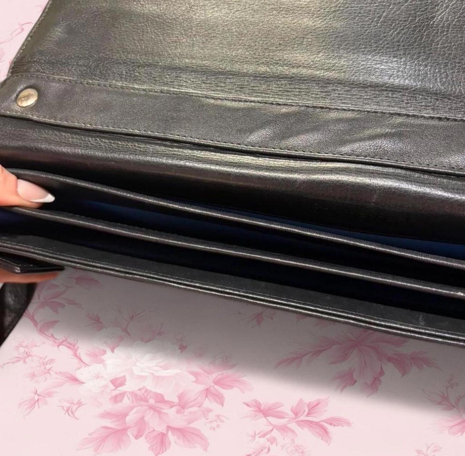 Other Vintage Leather Briefcase Black Blue Interior Antique Size ONE SIZE - 5 Thumbnail