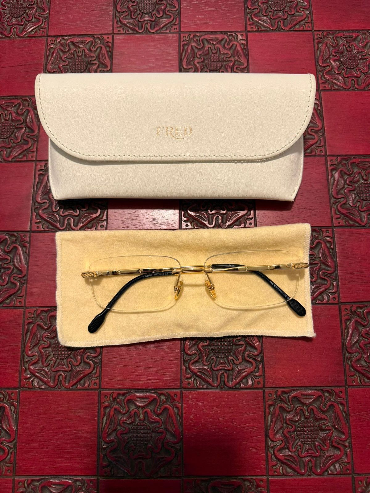 FRED Fred Force 10 Rimless Sunglasses Gold Tone Size ONE SIZE - 1 Thumbnail