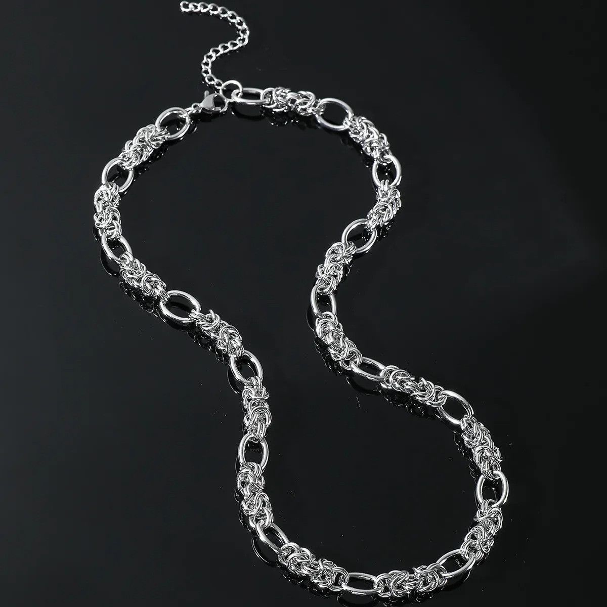 Jewelry Silver Chain Stainless Steel Men’s Necklace Size ONE SIZE - 2 Thumbnail