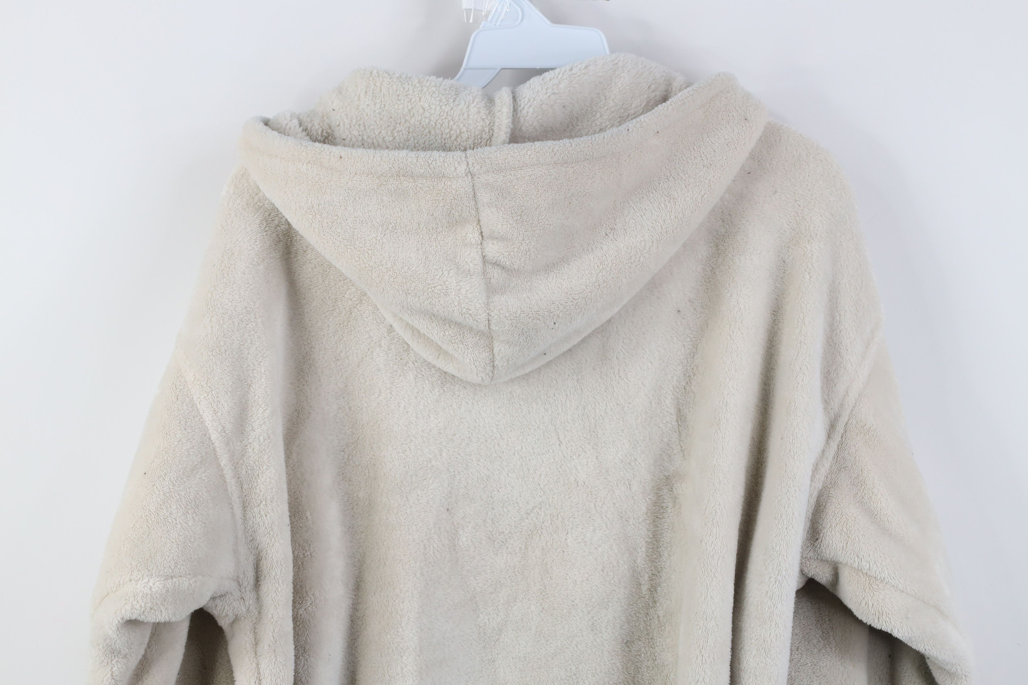Vintage Vintage 90s Streetwear Soft Fleece Hoodie Sweatshirt Beige Size US XL / EU 56 / 4 - 14 Thumbnail
