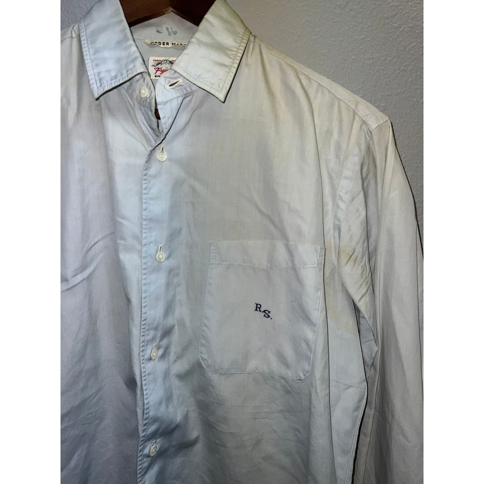 Vintage Fujiyama Ginza Toyko Button Down Long Sleeve Shirt Stained Size US M / EU 48-50 / 2 - 2 Thumbnail