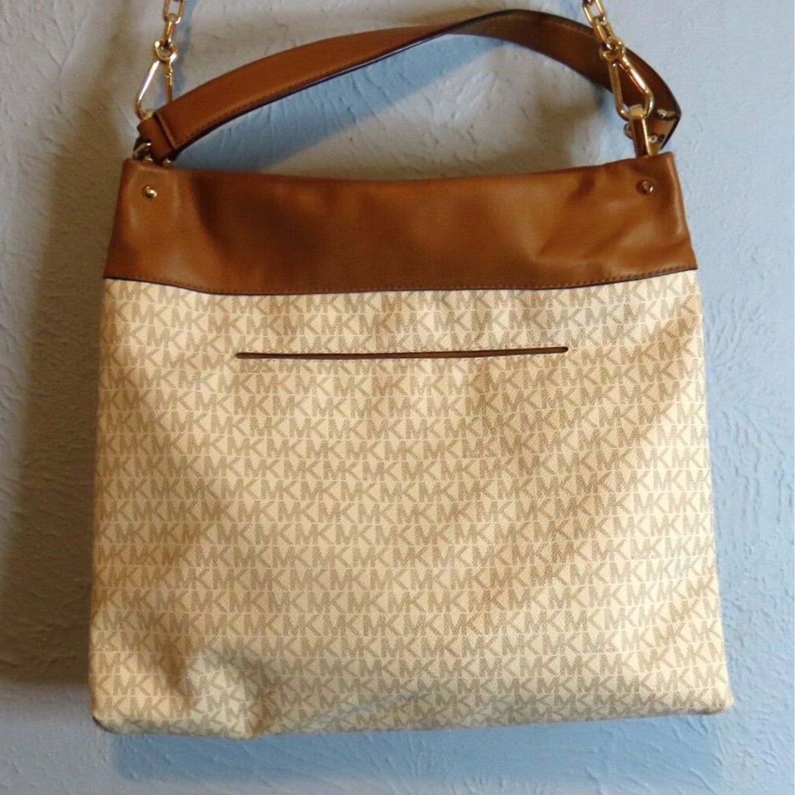 Michael Kors Michael Kors Lex Large Pebbled White Signature Hobo Purse Women Bag Charm Leather Gold Logo Vintage No Size ONE SIZE - 3 Thumbnail