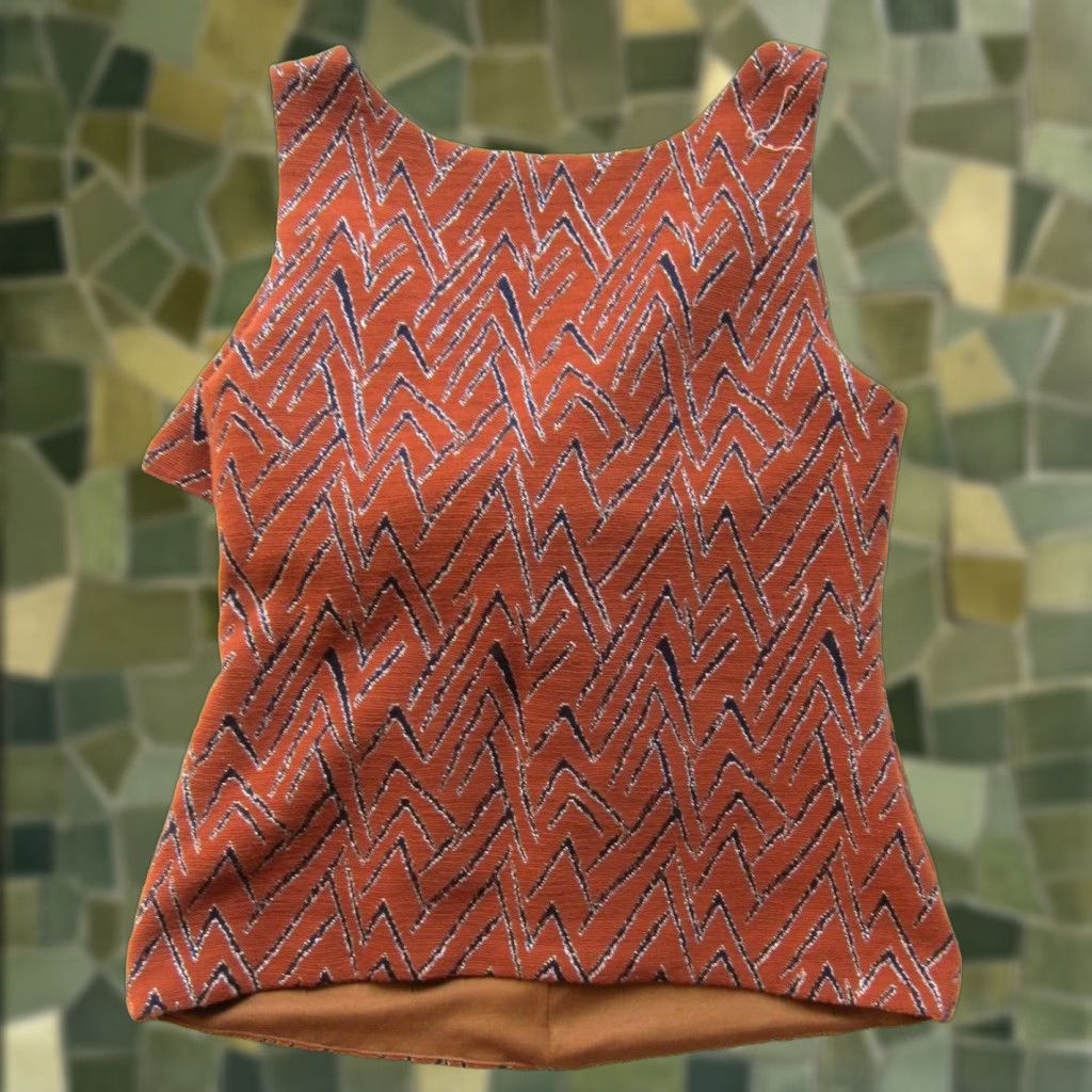 Anthropologie Eva Franco Anthropologie Brown Black Silver Sleeveless Bow Top Shirt Women XS Size XS / US 0-2 / IT 36-38 - 1 Thumbnail