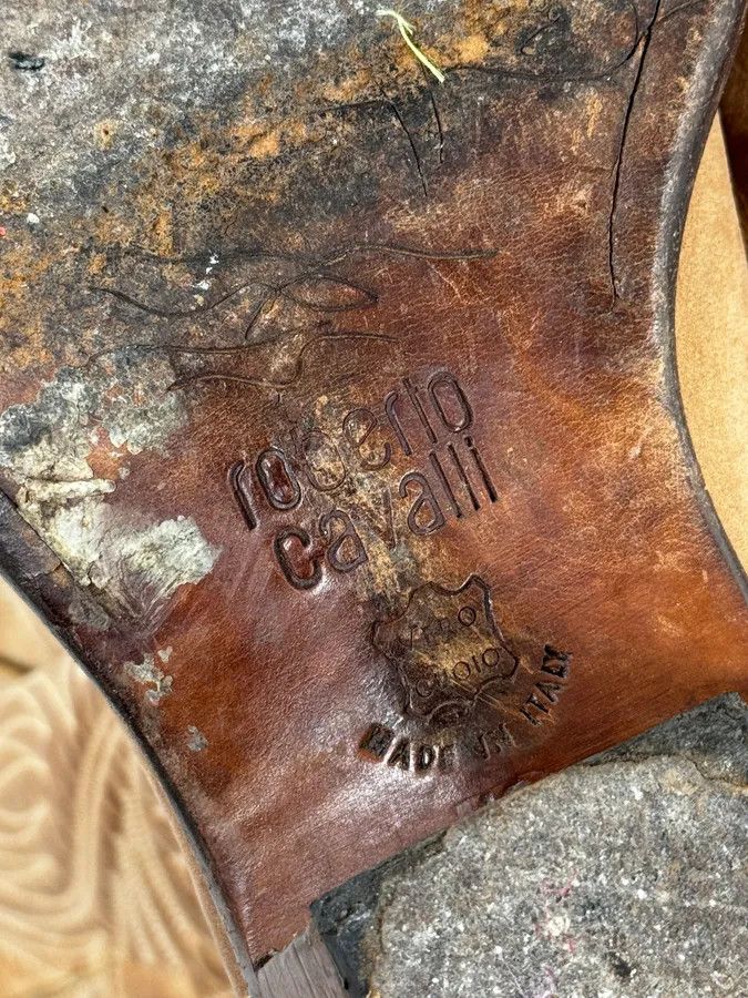 Roberto Cavalli AW2005 Roberto Cavalli Beige Leather Western Boots Size US 8 / IT 38 - 10 Thumbnail