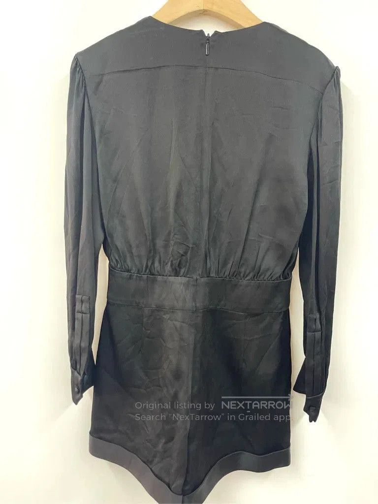 Yves Saint Laurent Saint Laurent Black Acetate Long Sleeve Playsuit. Size M / US 6-8 / IT 42-44 - 3 Thumbnail