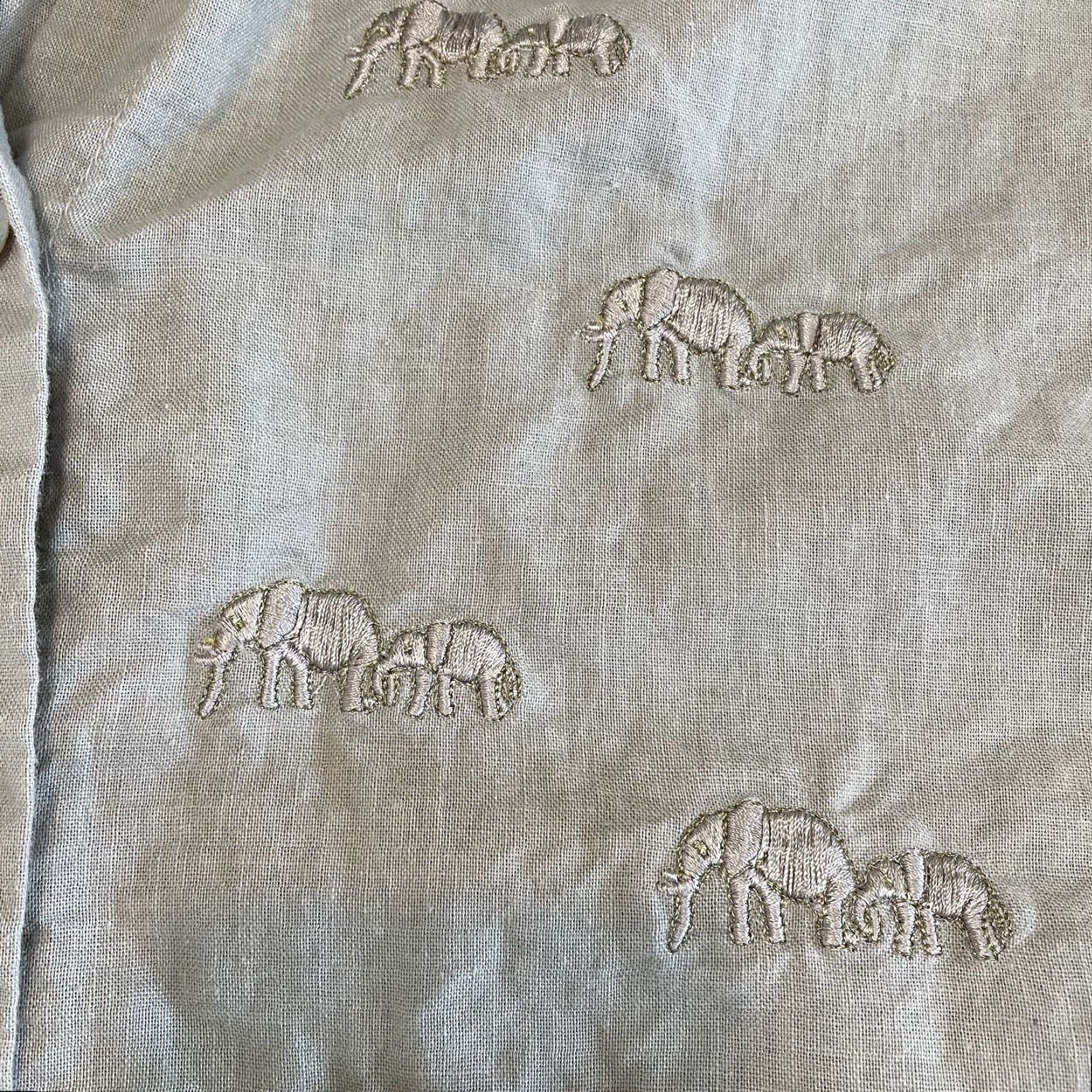 ESPIRIT VINTAGE Tuli Spirit Of Africa Women’s Button-Up Shirt XL Beige Long Sleeve Elephant Embroidered 90s Size XL / US 12-14 / IT 48-50 - 7 Thumbnail