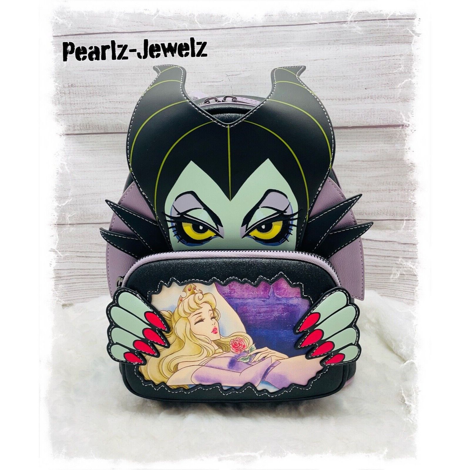 image of Disney Loungefly Villain Maleficent Sleeping Beauty Aurora Scene Fi in Black, Women's