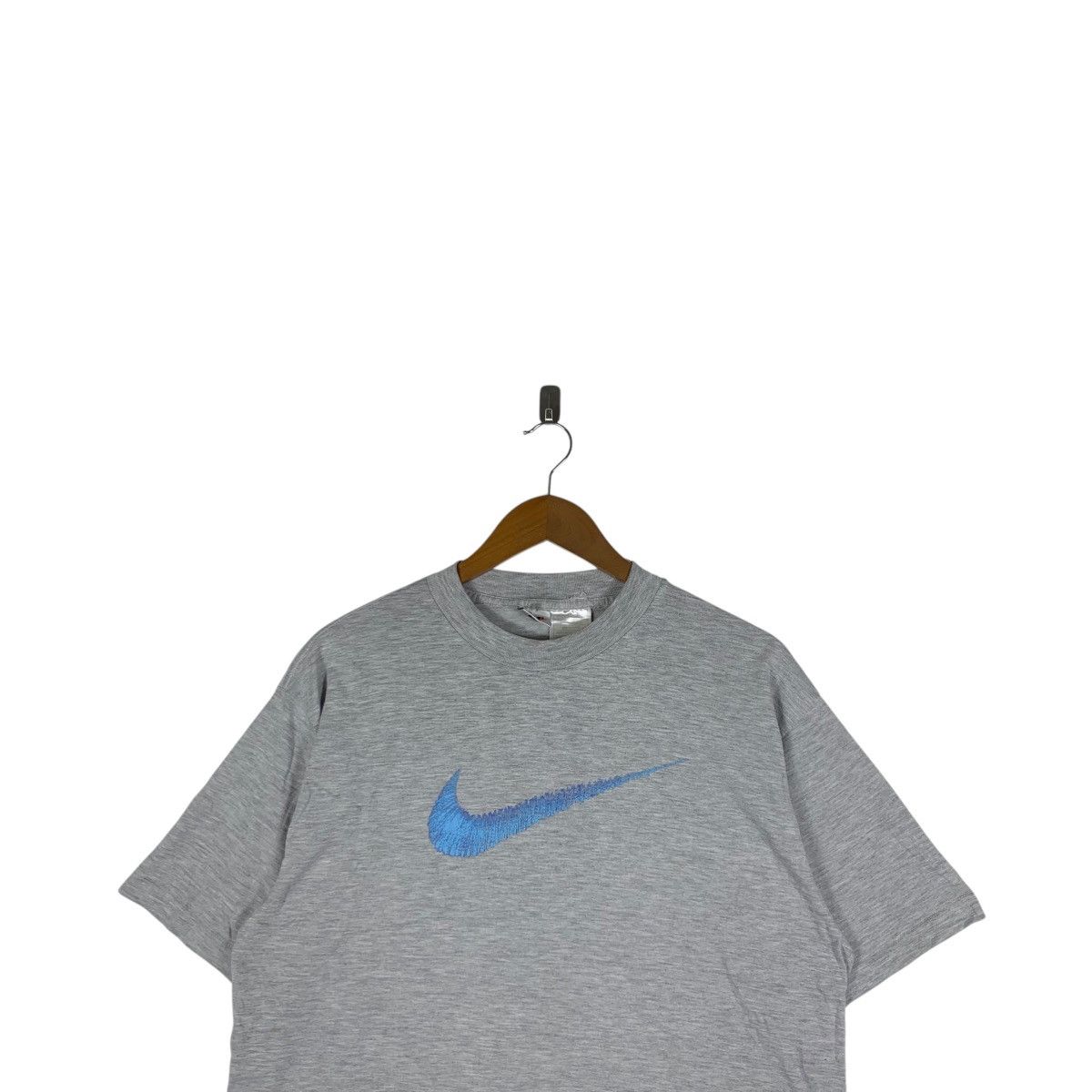 Nike Vintage 90’ NIKE USA SWOOSH Blue On Gray Tag Tee Shirt Size US XL / EU 56 / 4 - 2 Thumbnail