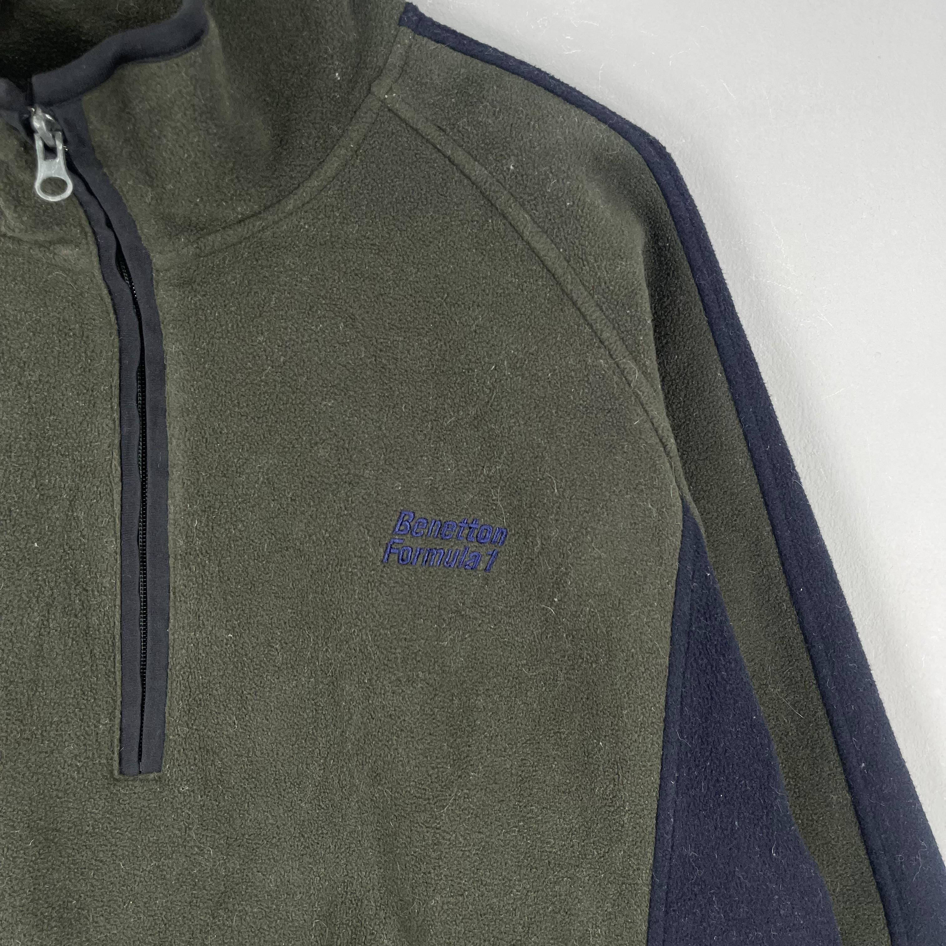Benetton Vintage 90's BENETTON Formula 1 Half Zipper Fleece Jacket Size US L / EU 52-54 / 3 - 2 Thumbnail