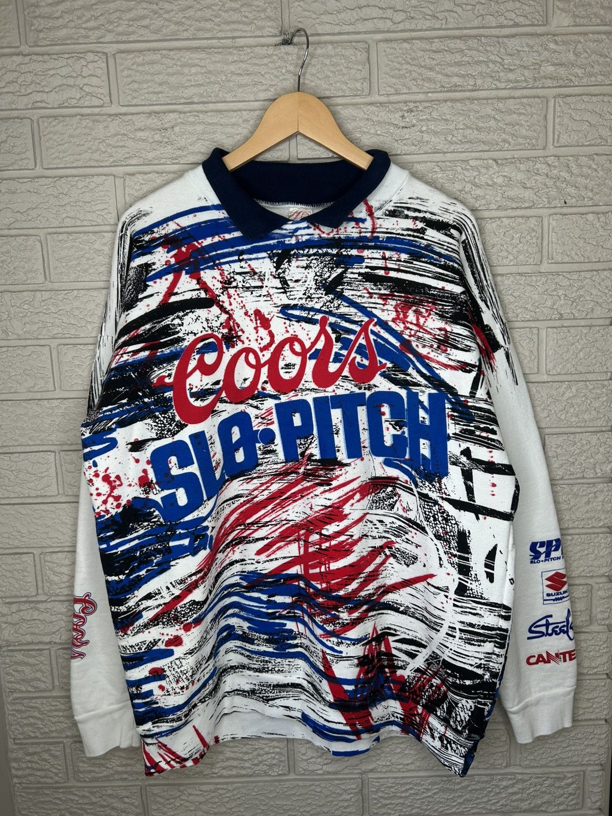 Vintage Vintage Coors Slo Pitch All Over Print Pullover Sweater Size US L / EU 52-54 / 3 - 1 Thumbnail