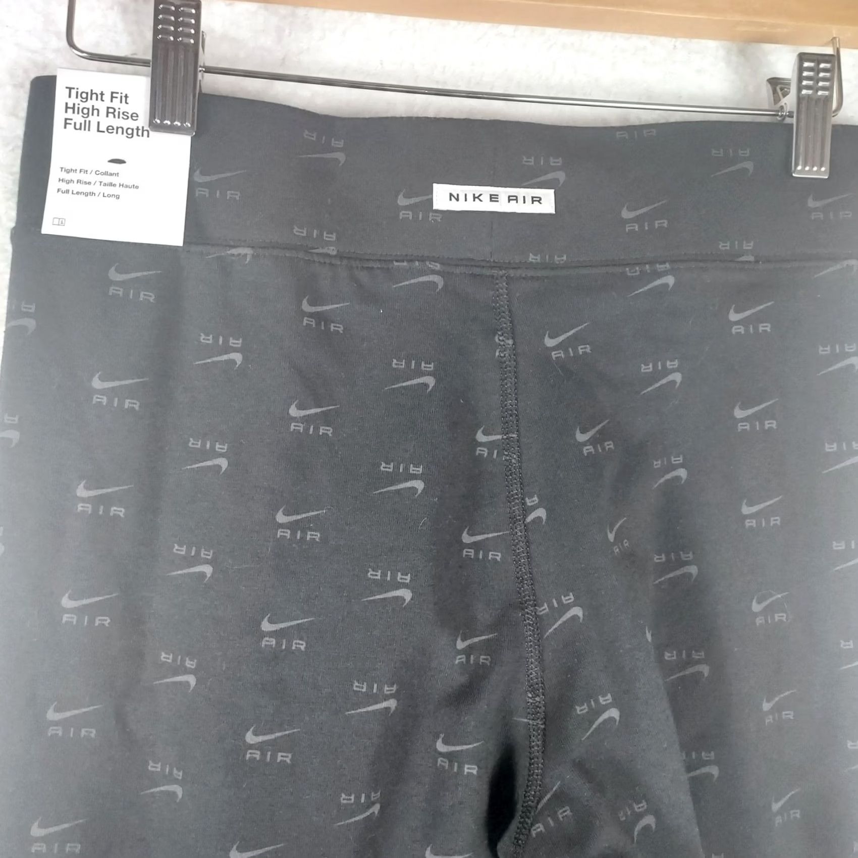 Nike VINTAGE Nike Air Womens M High Rise Black Full Length Logo Leggings New With Tags Size 32" / US 10 / IT 46 - 5 Thumbnail