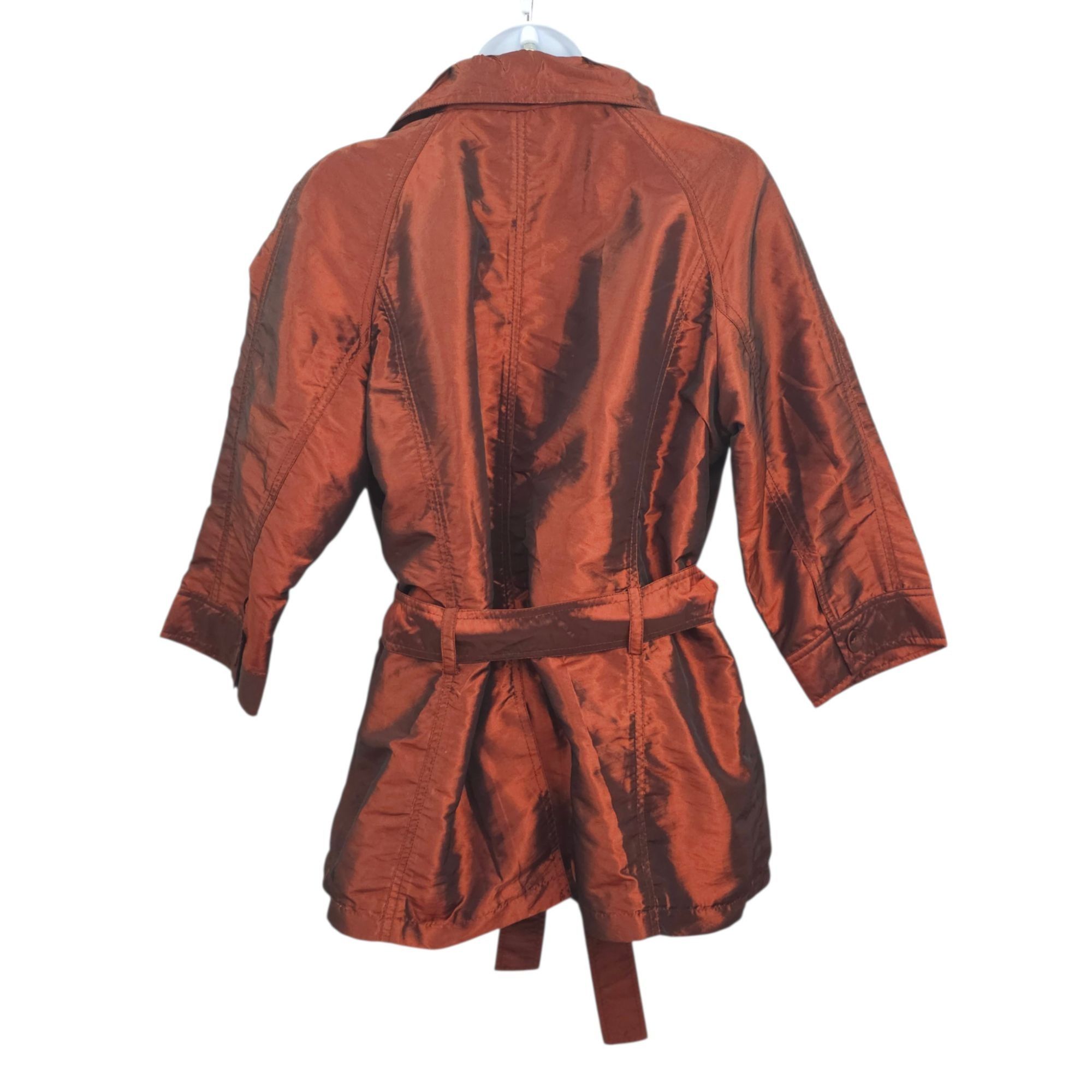 Chicos Chicos Short Trench Coat Jacket L/12 Tie Belt Bronze Copper Size L / US 10 / IT 46 - 2 Thumbnail