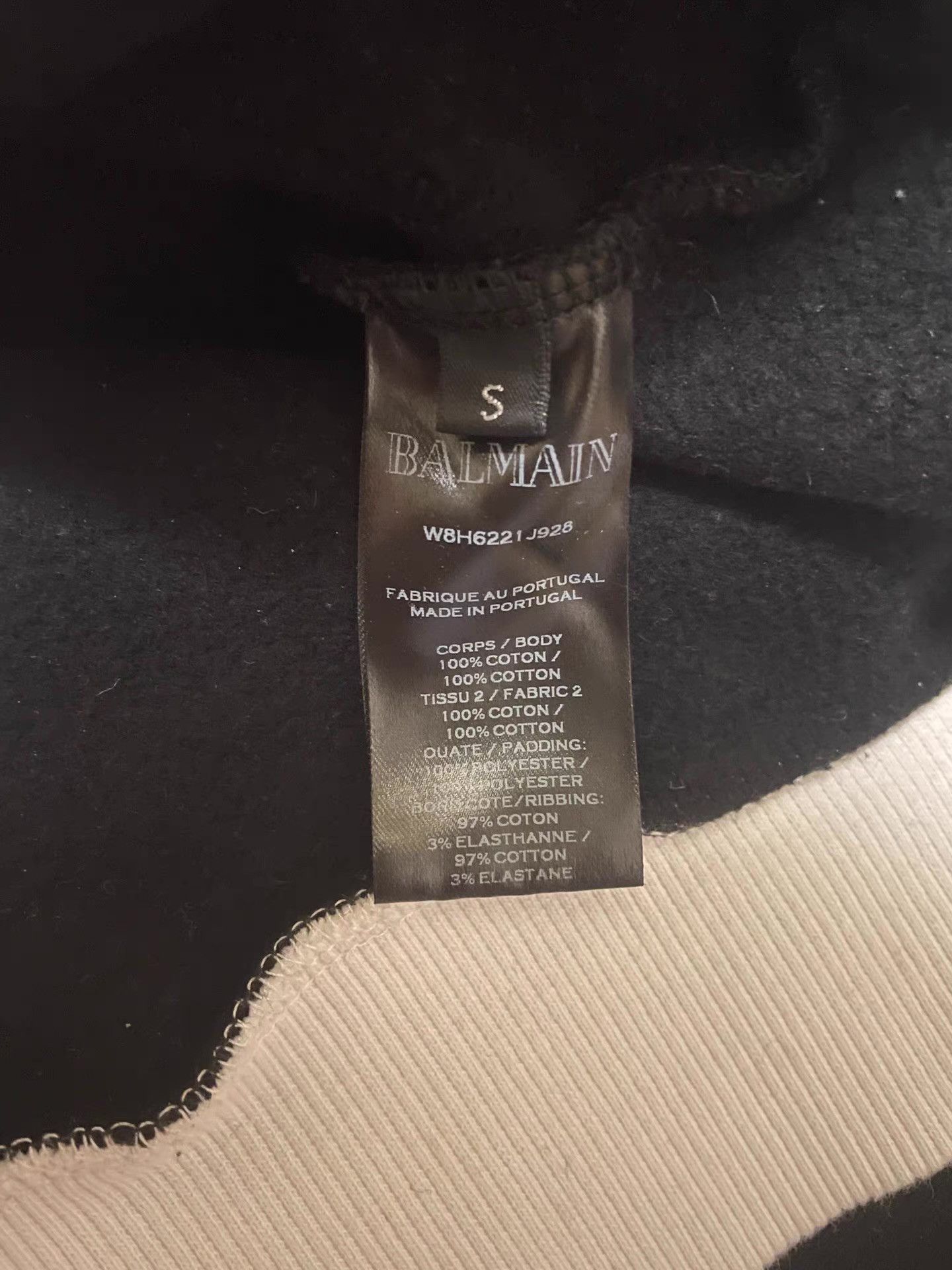 Balmain Balmain Men's Black & White Patchwork Sweatshirt, Q4 Size US S / EU 44-46 / 1 - 13 Thumbnail