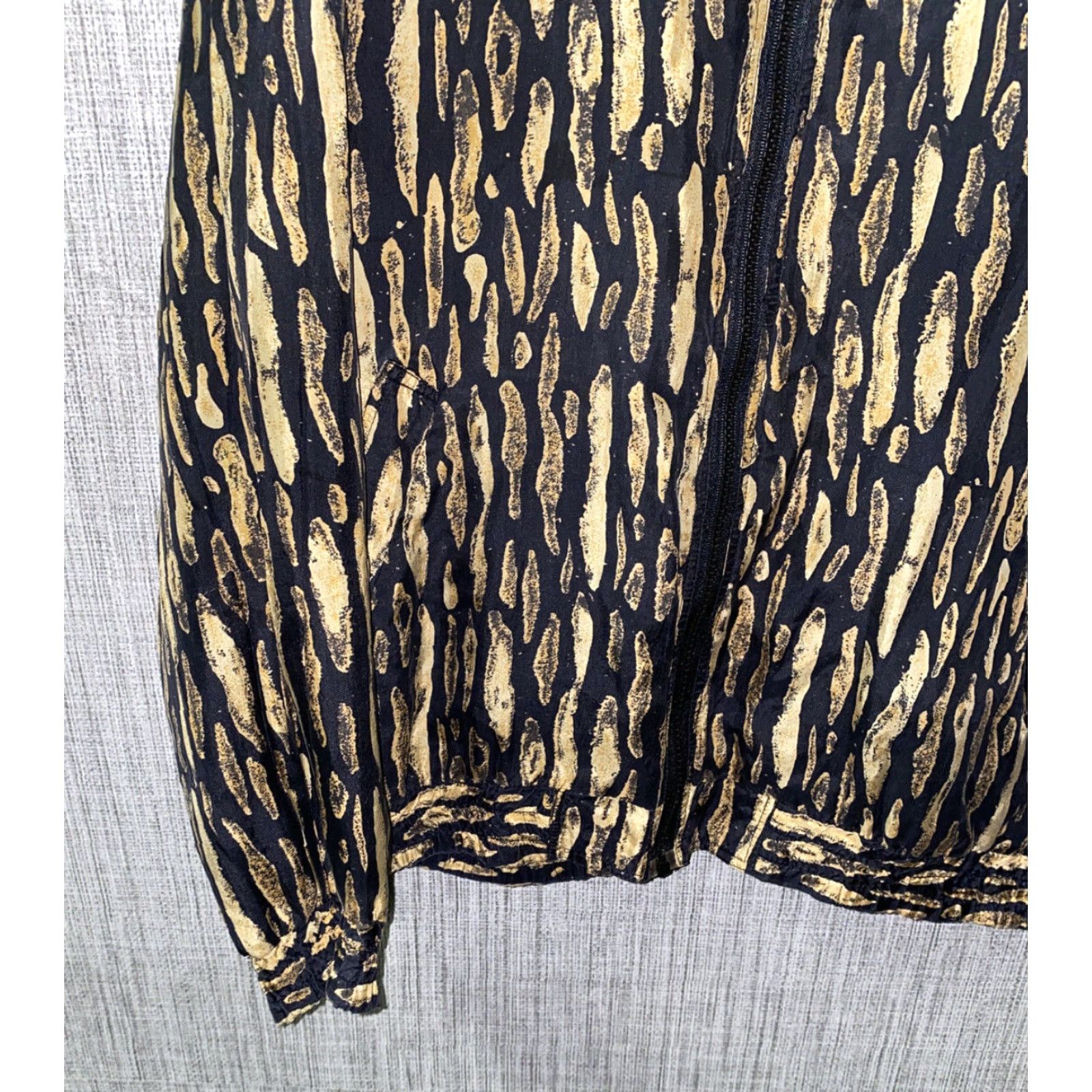 Vintage Selene Paris Jacket Silk Full Zip Women Size S Black/Beige, Casual, Silky Zip Front, Women's Fashion, Paris Theme Size S / US 4 / IT 40 - 4 Thumbnail