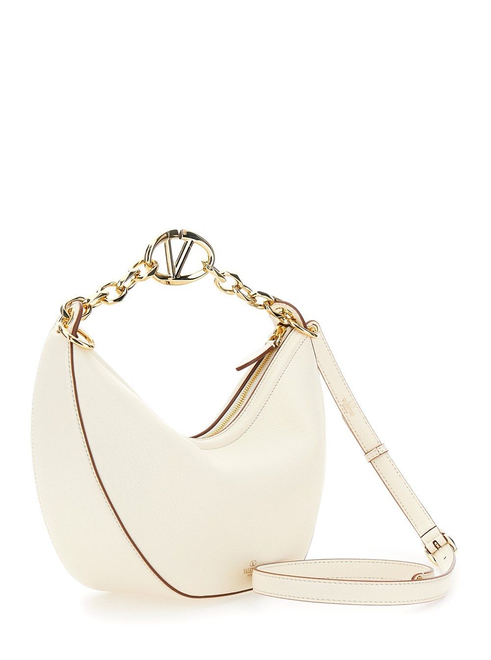 Valentino o1s22i1n0924 Size: OS / Small Vlogo Moon Hobo Bag in White Size ONE SIZE - 3 Thumbnail