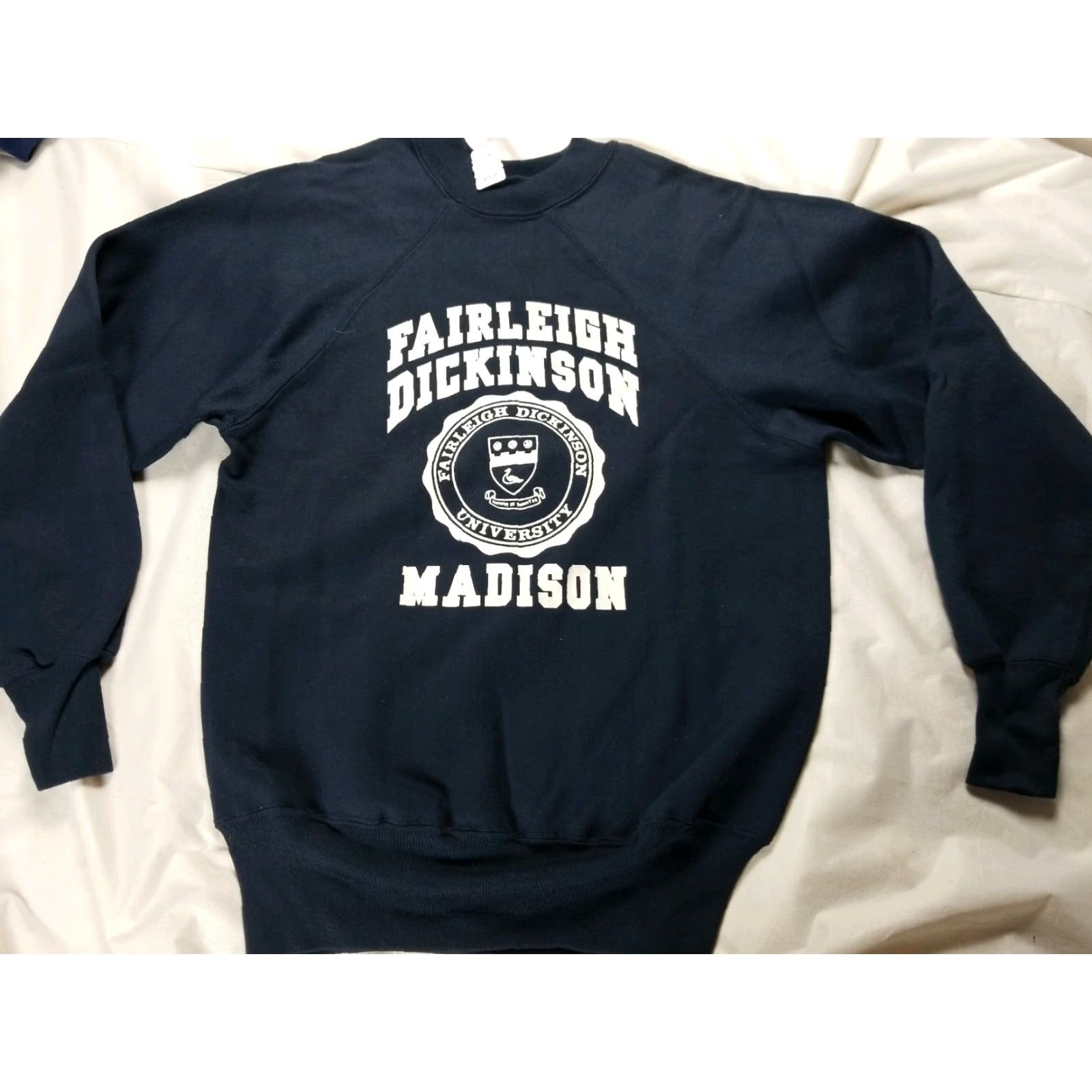 Velva Sheen VTG Velva Sheen Fairleigh Dickinson University MADISON MADE USA SWEATER SMALL Unisex White 1980s Madison Made USA Velva Sheen Graphic Tee Size US S / EU 44-46 / 1 - 2 Thumbnail