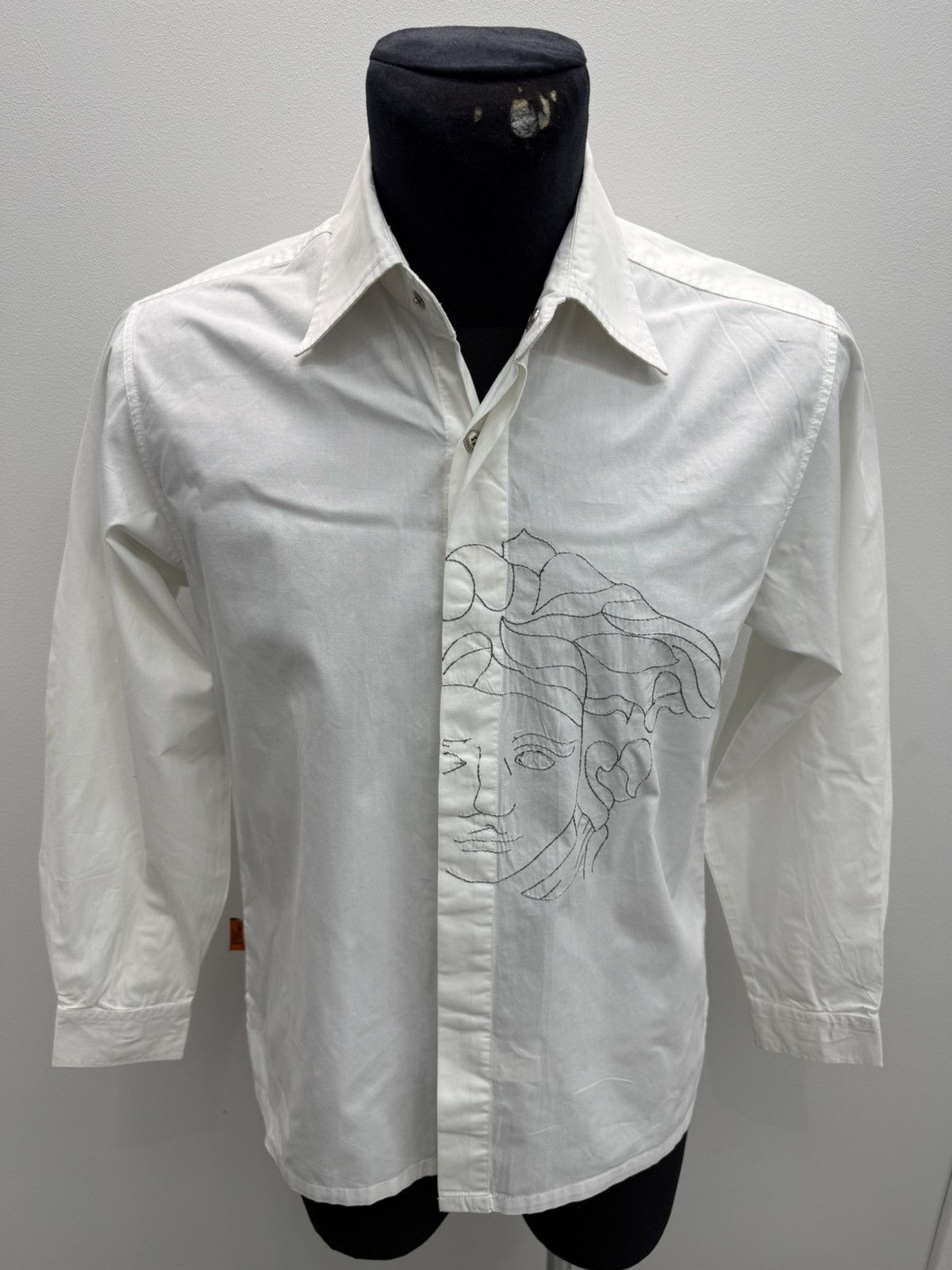 Versace Versace Dolm Medusa Embroidered Cotton Shirt Size US M / EU 48-50 / 2 - 1 Thumbnail