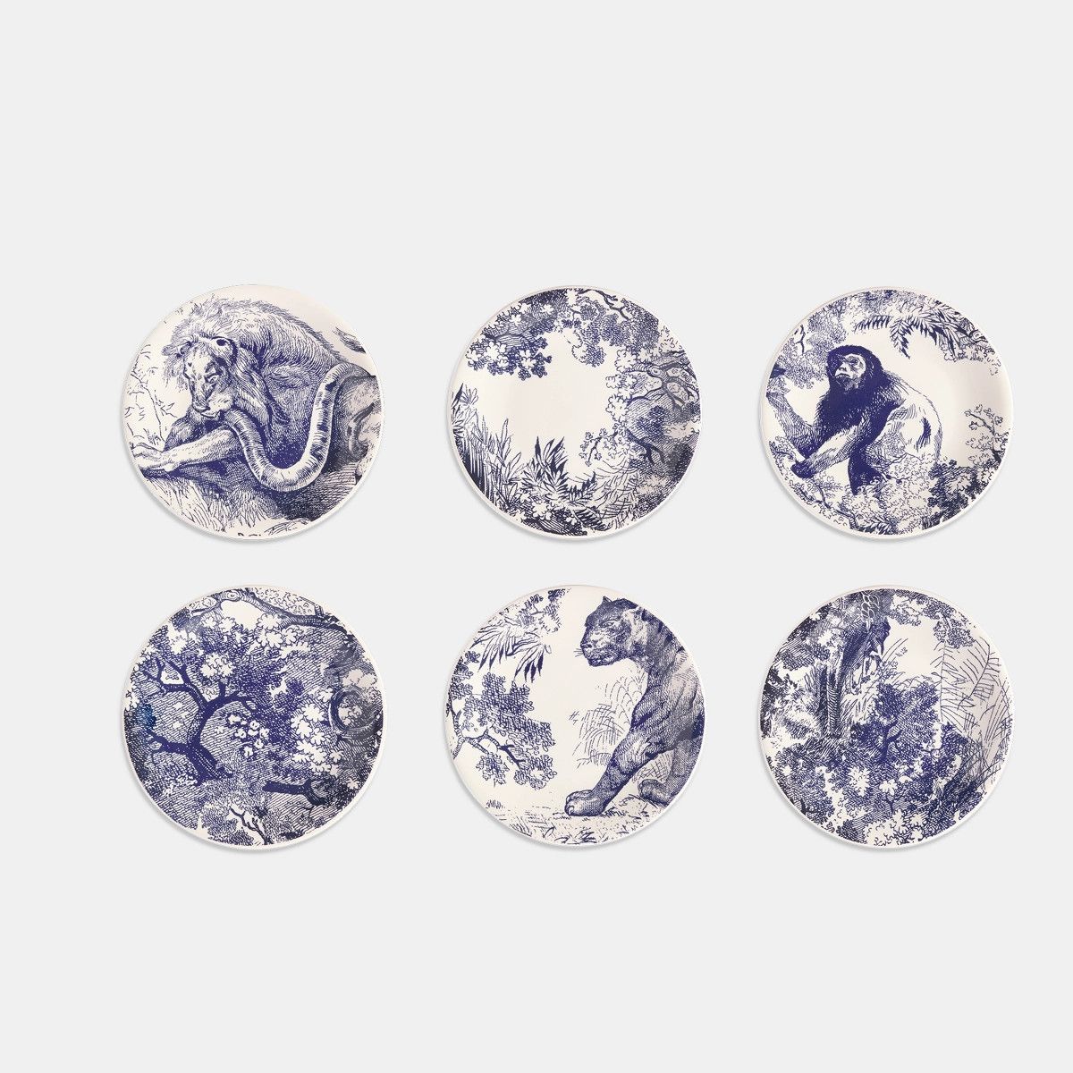 Dior o1bcso1str0226 Size:OS/Set Of Six Dessert Plates in Blue Size ONE SIZE - 1 Thumbnail