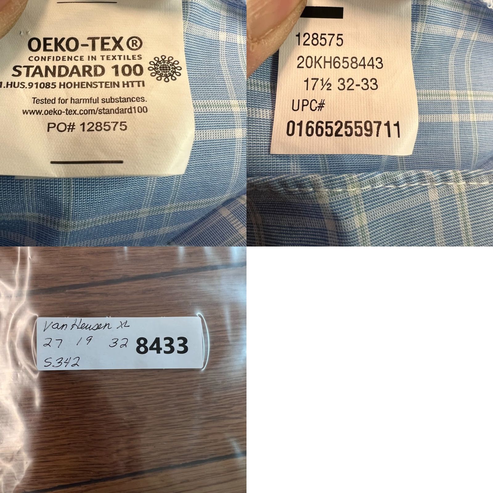 Van Heusen Van Heusen Long Sleeve Shirt Mens Size 17 1/2 X 33 Blue Checked Air Regular Fit Size US XXL / EU 58 / 5 - 8 Thumbnail