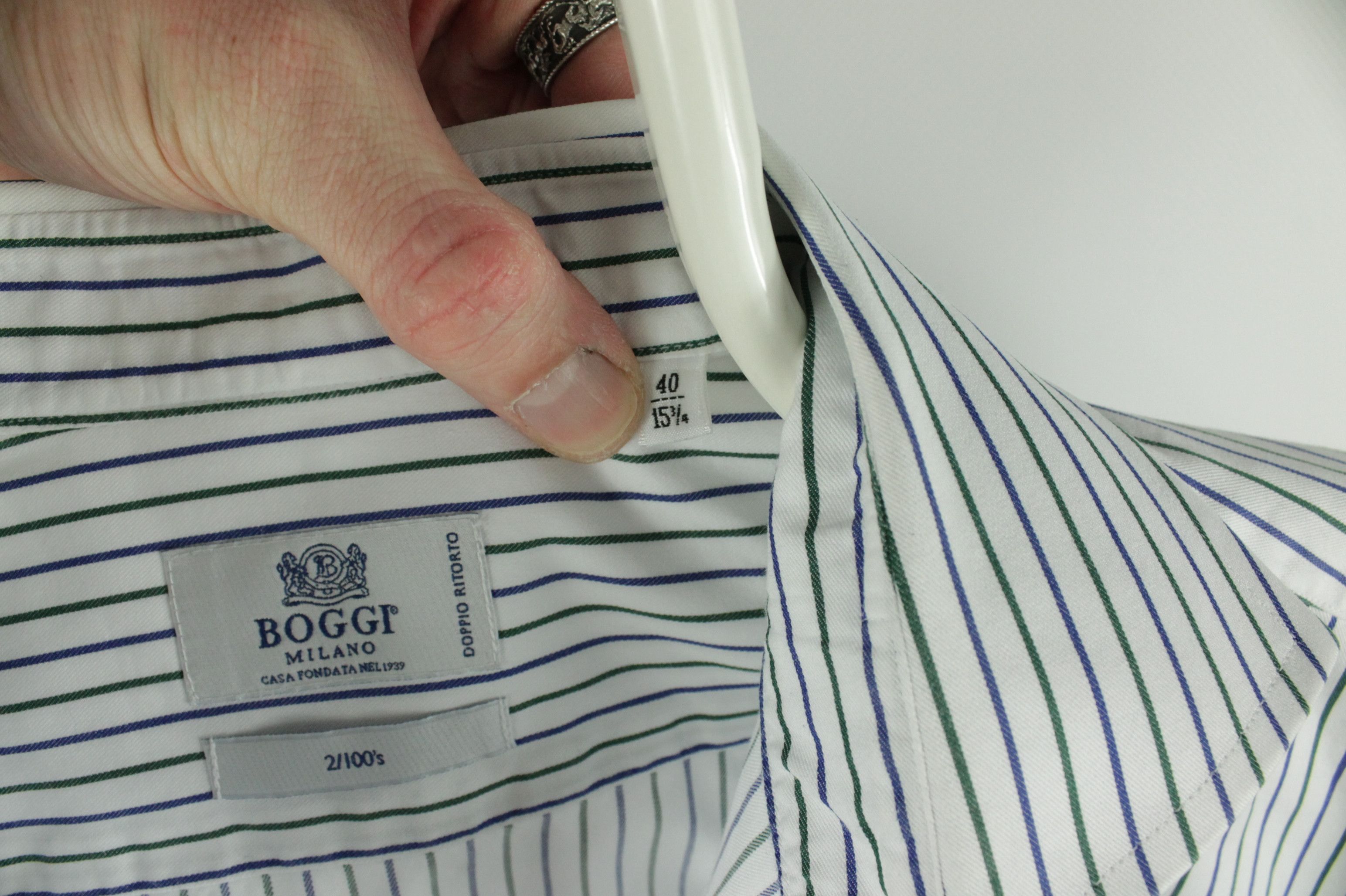 Boggi Boggi Milano Doppio Ritorto Multi Striped Formal Shirt Size US L / EU 52-54 / 3 - 4 Thumbnail