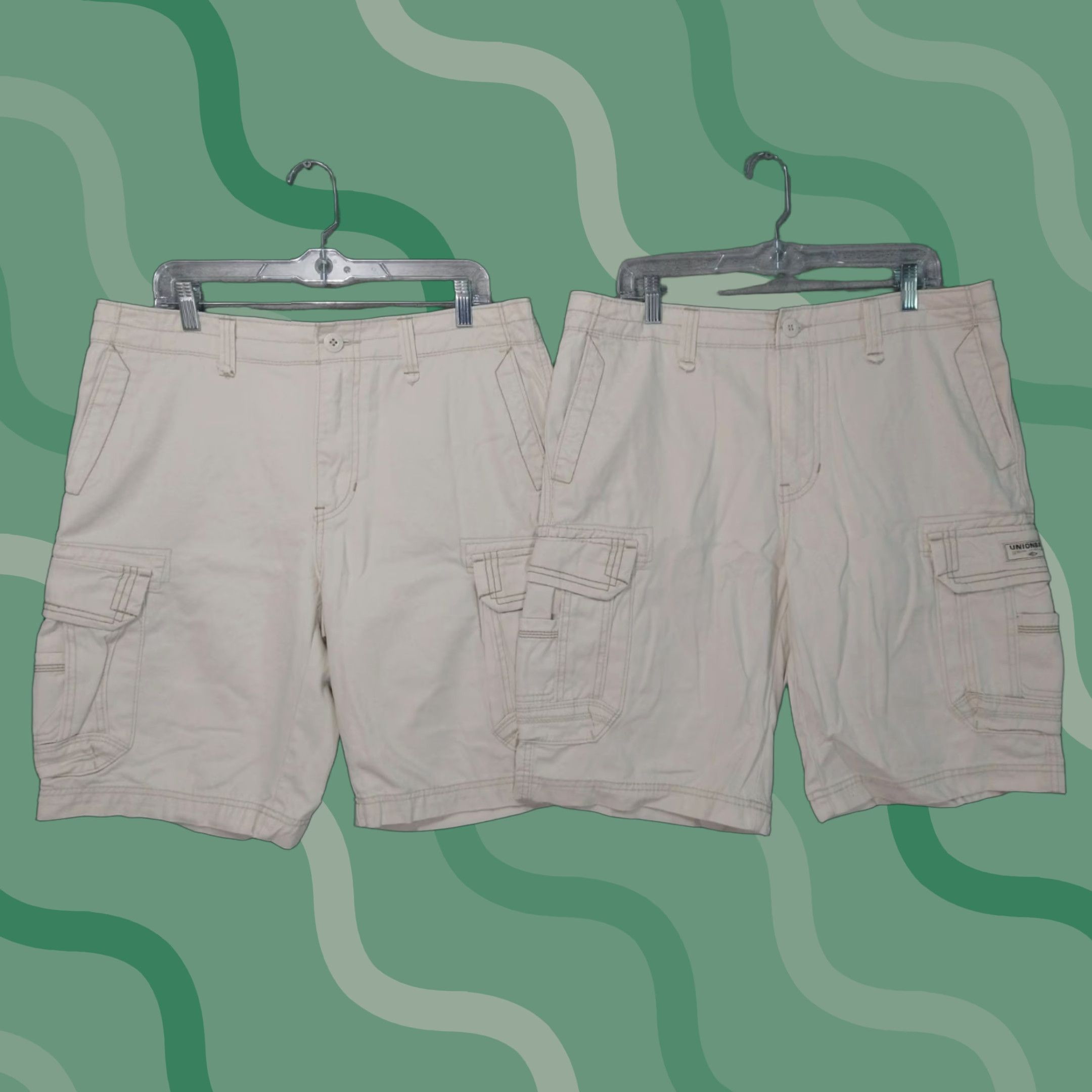 Vintage Unionbay Shorts Mens 34 Cream Cargo Baggy Casual Cotton Lot of 2 Cargo Pocket Grunge Vintage No 34 Mens Size US 34 / EU 50 - 1 Thumbnail