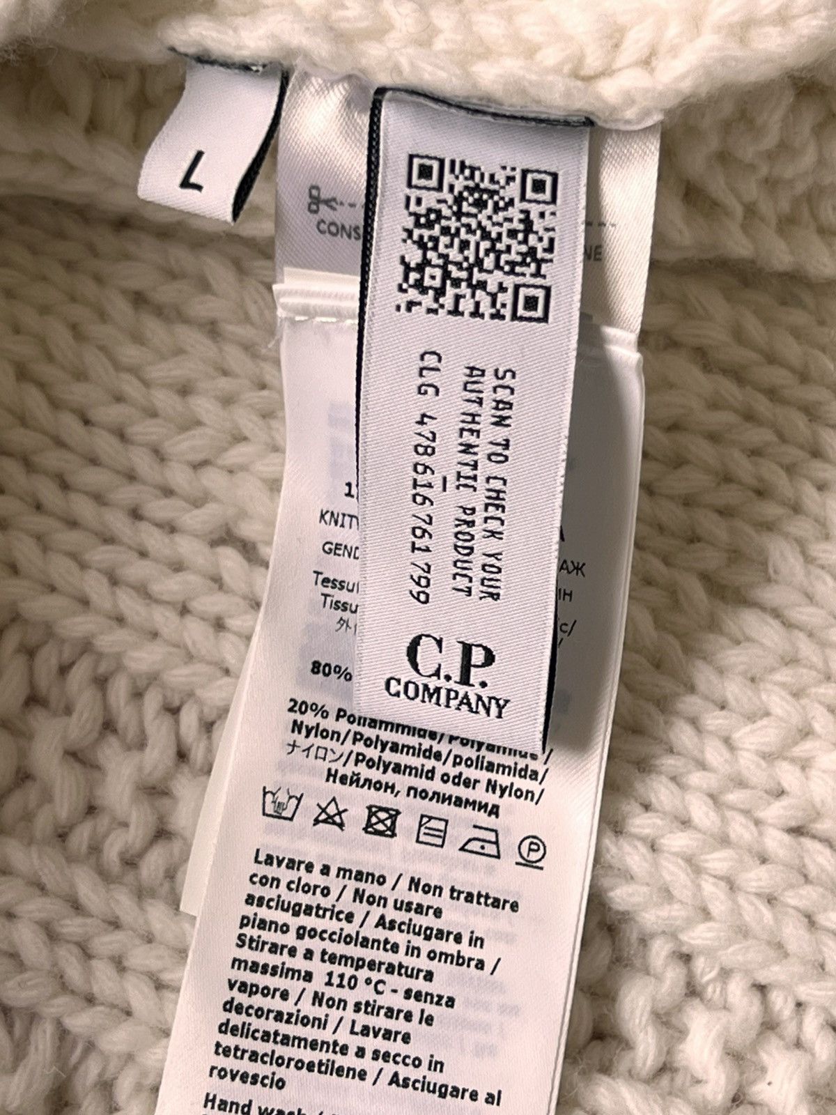 C.P. Company L C.P. Company Cable Knit Sweater Off White pullover jumper Size US L / EU 52-54 / 3 - 24 Thumbnail
