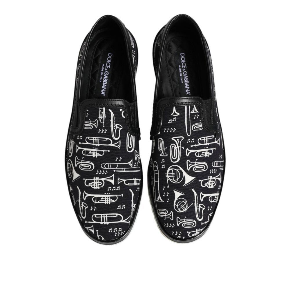 Dolce & Gabbana Dolce & Gabbana Black Slip On Printed Men Loafers Shoes Size US 9.5 / EU 42-43 - 3 Thumbnail