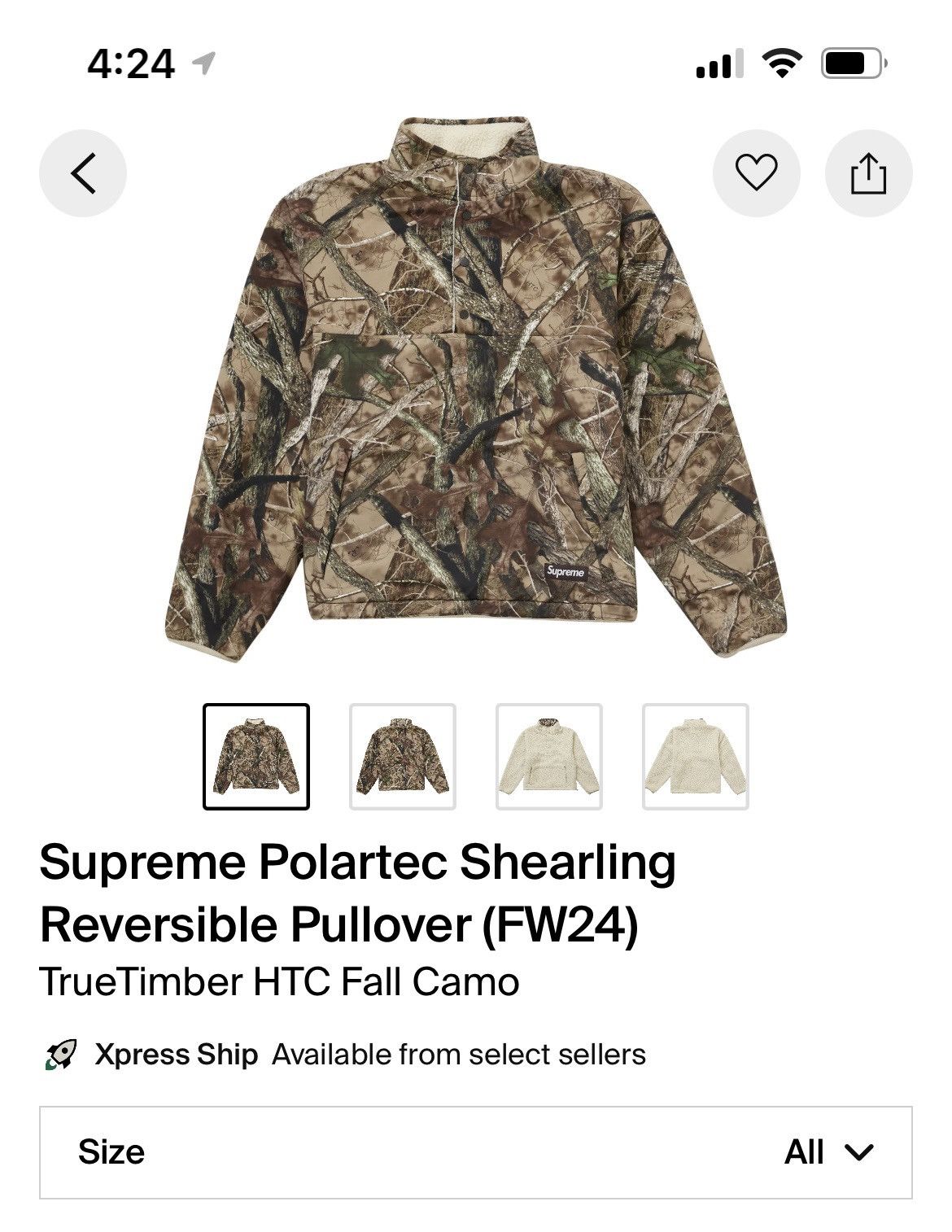 Supreme Supreme Polartec Reversible Pullover Fall Camo | Grailed