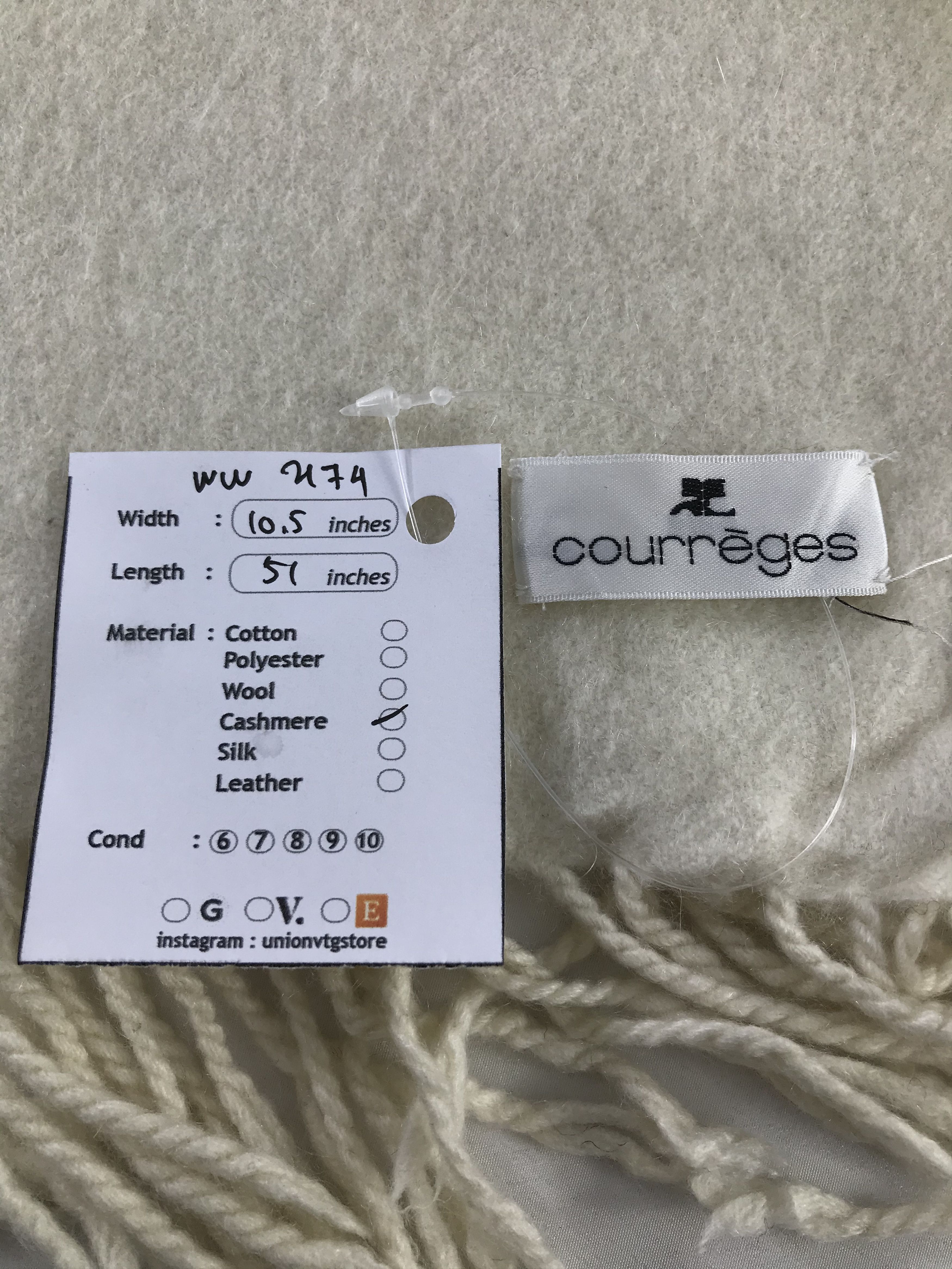 Courreges × Vintage Courreges Homme Scarf / Muffler / Neckwear - WW2174 Size ONE SIZE - 5 Thumbnail