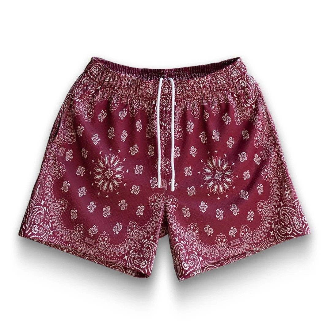 Bravest Studios BRAVEST STUDIO BURGUNDY PAISLEY SHORTS (XS) Size US 26 / EU 42 - 1 Thumbnail