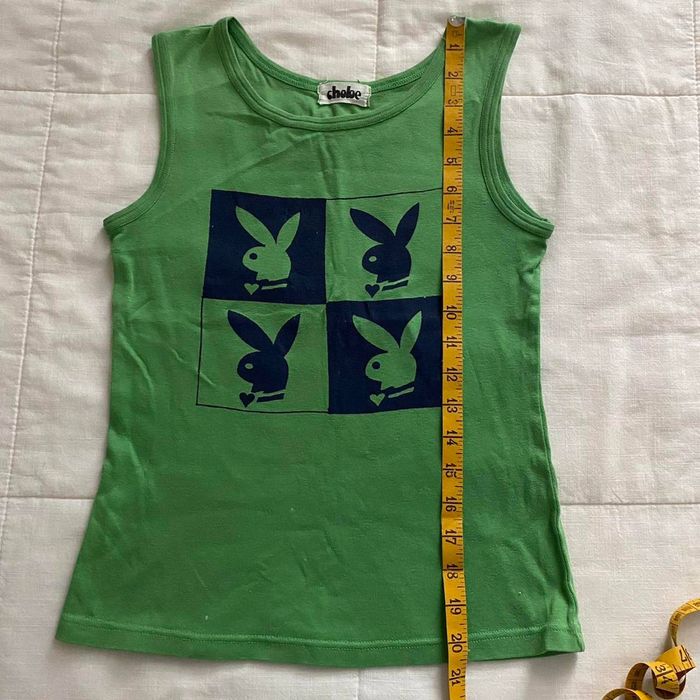 Playboy Green and Navy Playboy Bunny Tank Top Grailed