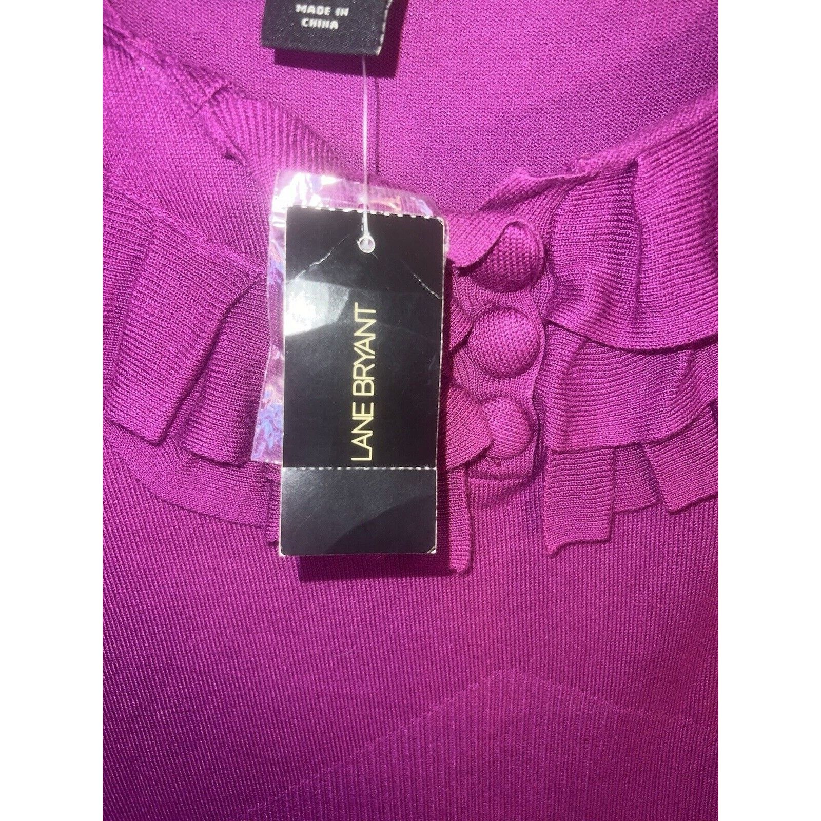 Other LANE BRYANT Blouse Fuchsia Pink 18/20 Ruffle Womens Shirt Size XXL / US 16-18 / IT 52-54 - 4 Thumbnail