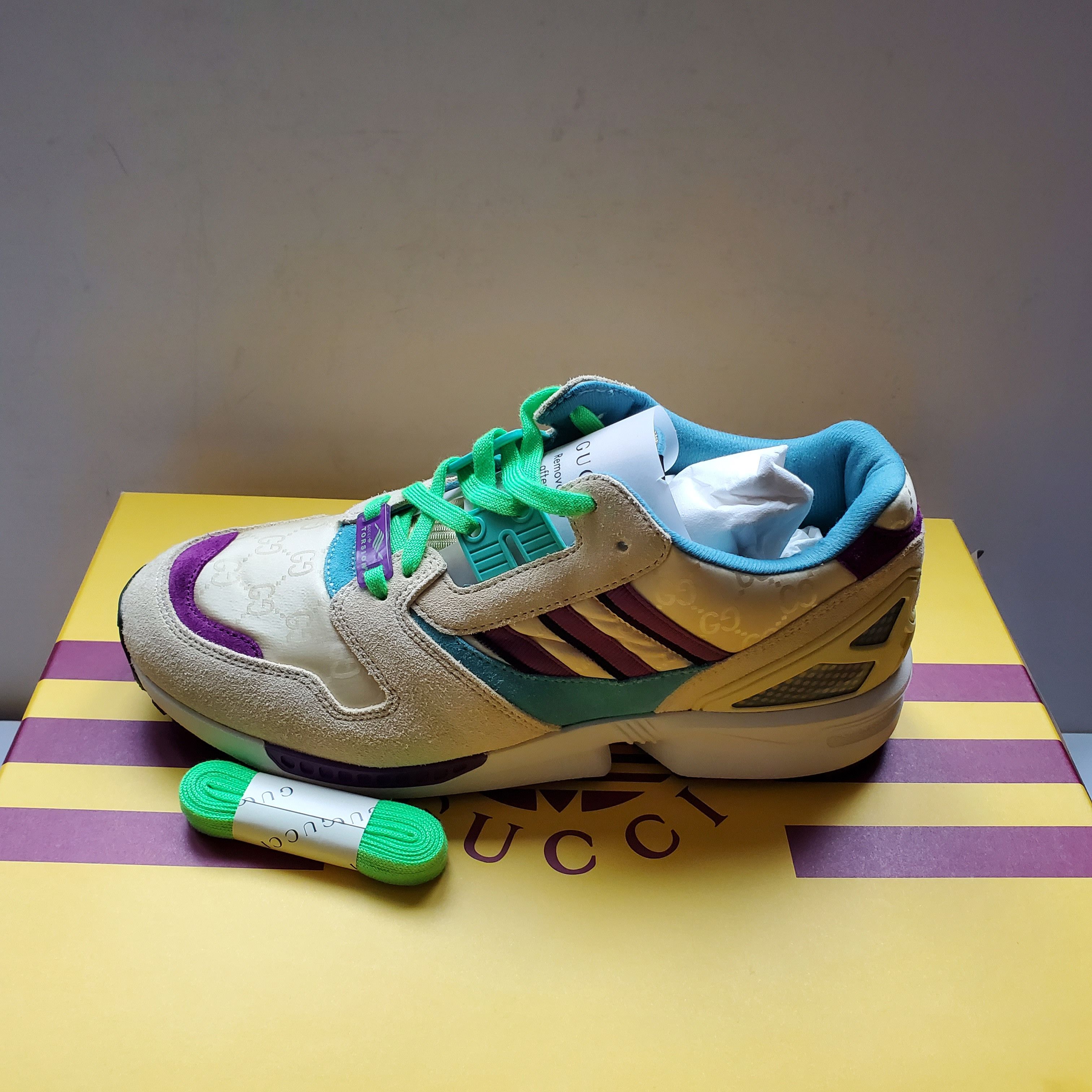 image of Nib Gucci X Adidas Zx8000 Beige Sneakers- Uk 5.5/ Us 7, Women's