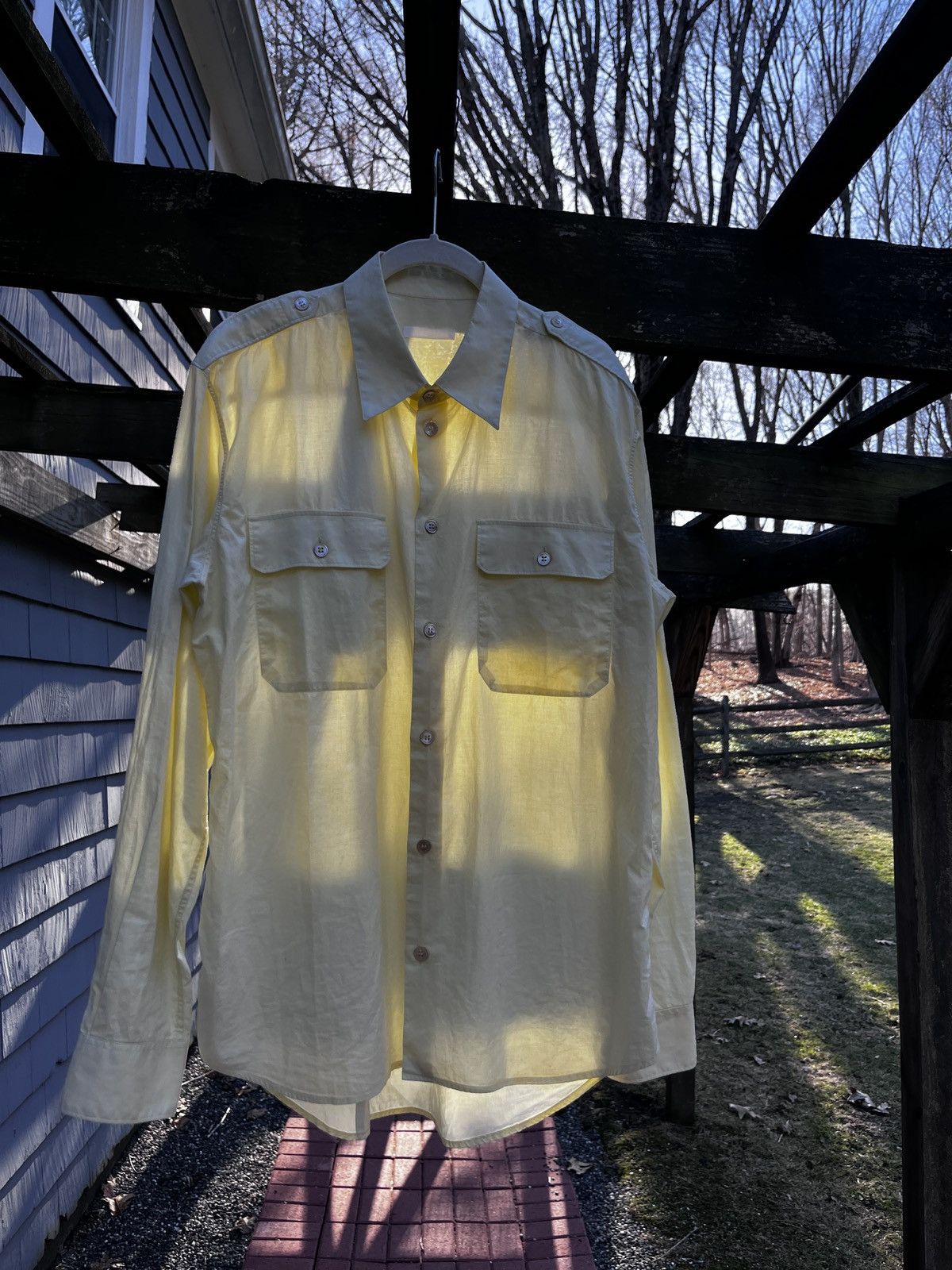 Helmut Lang Helmut Lang 03-04’ transparent military button up Size US L / EU 52-54 / 3 - 1 Thumbnail